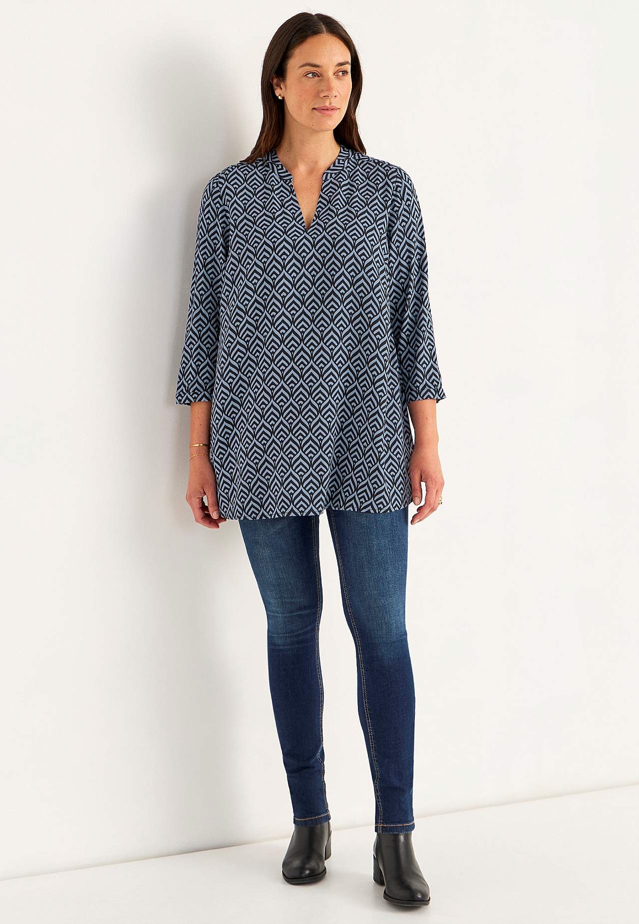 Woven tunic top