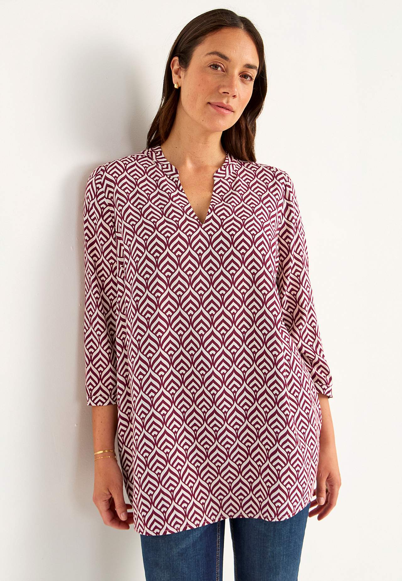 Woven tunic top