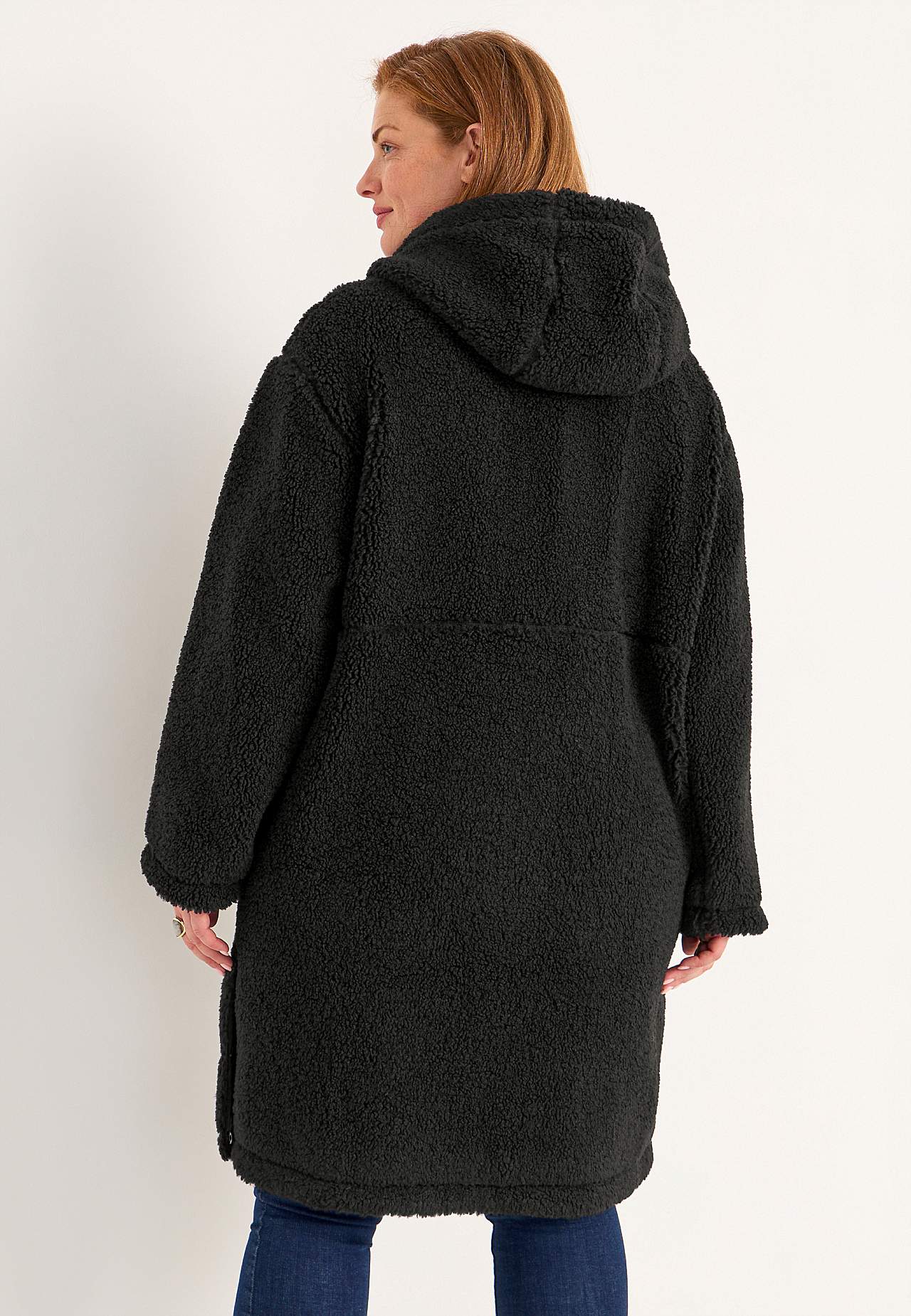 Pile jacket with hood
