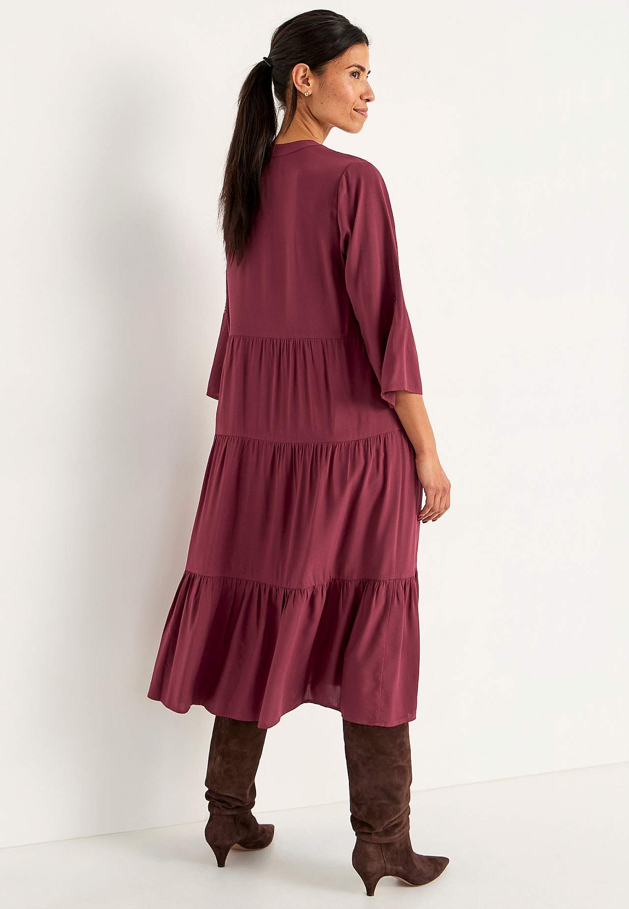 Dress with flounces