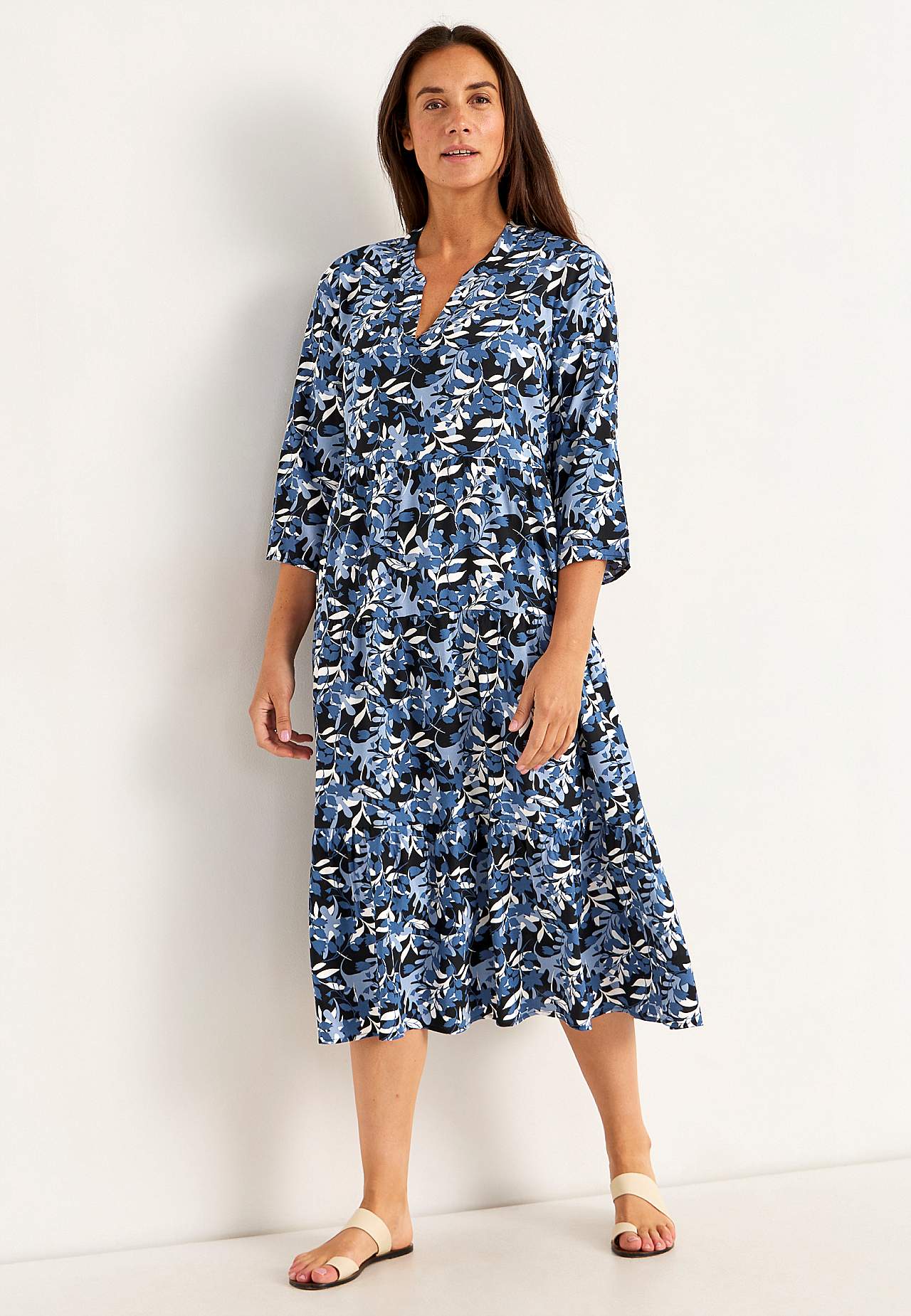 Dress with flounces