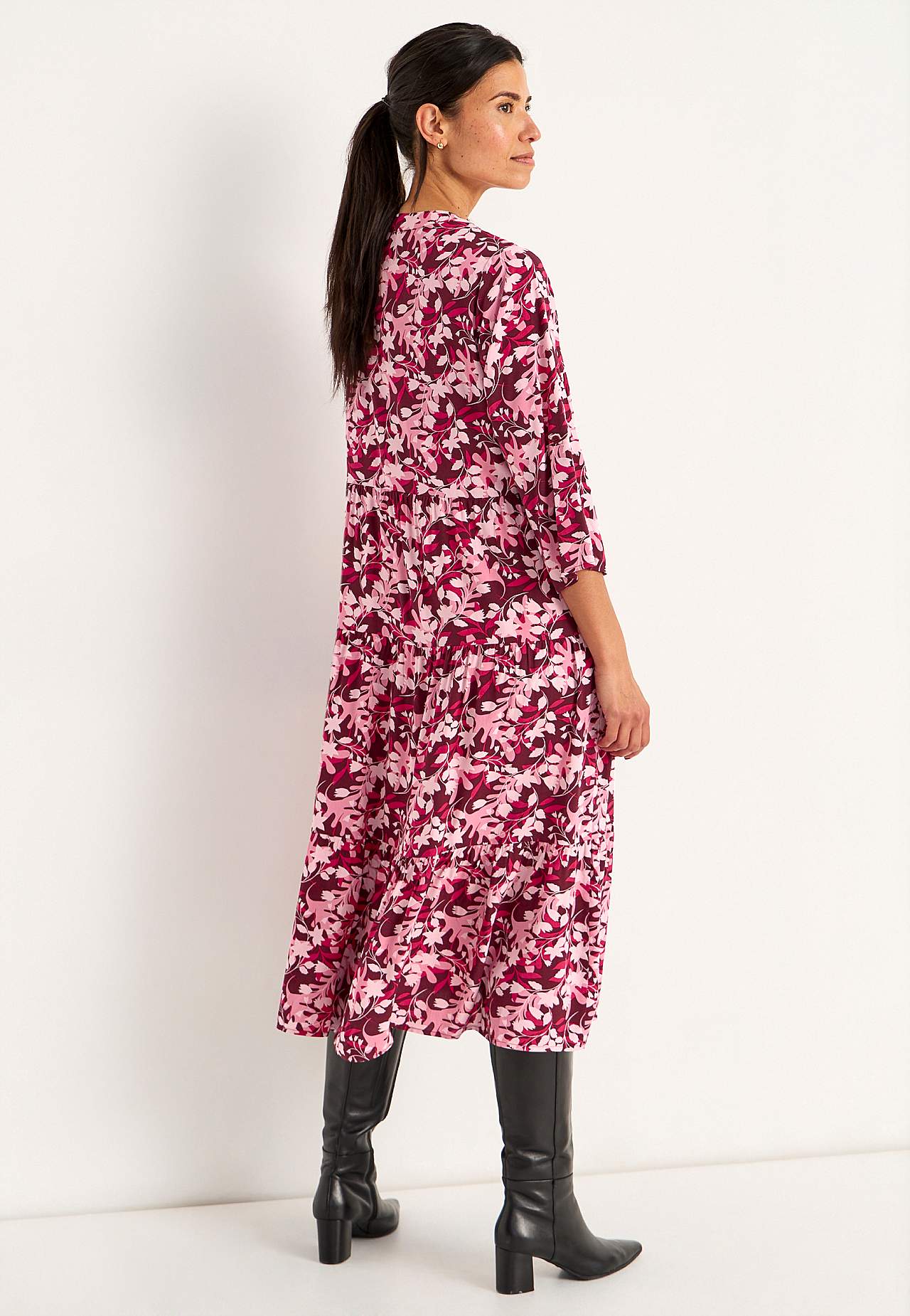 Dress with flounces