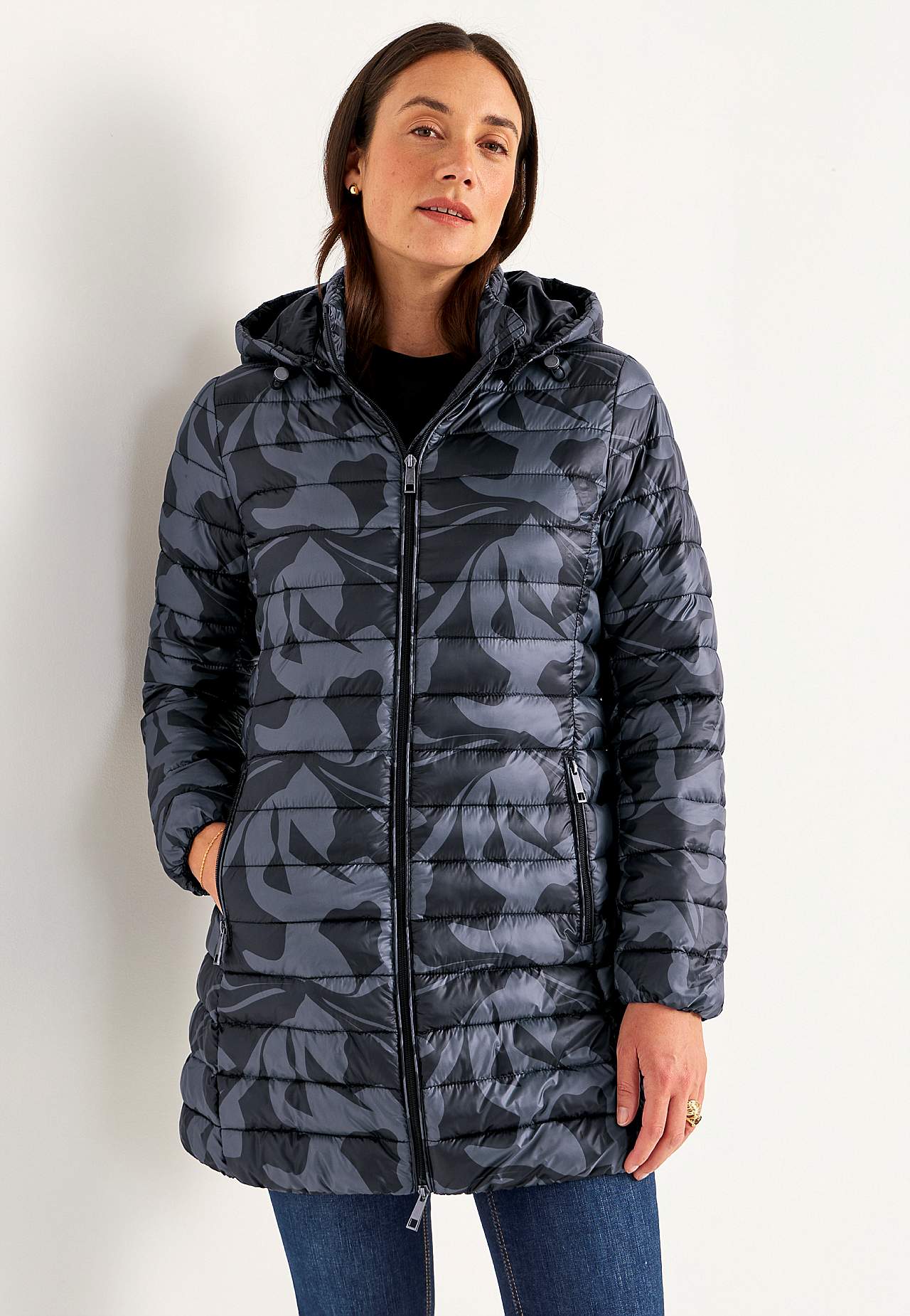 Quilted, patterned lightweight jacket