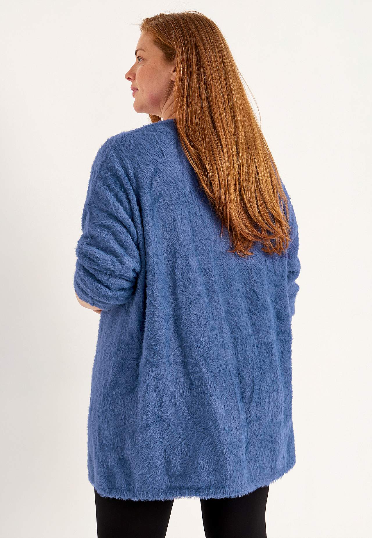 Knitted, open cardigan