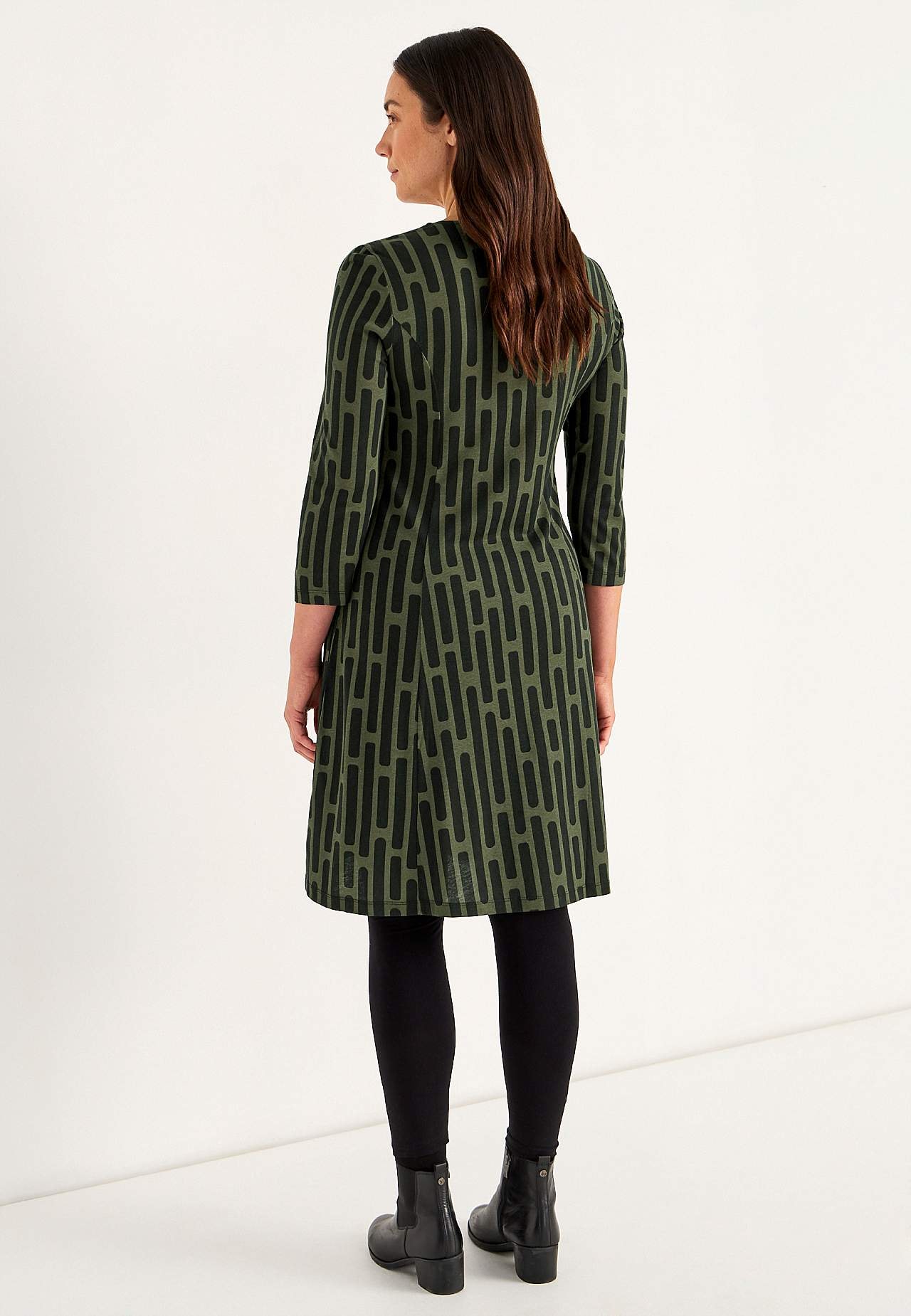 Patterned jersey dress with pockets