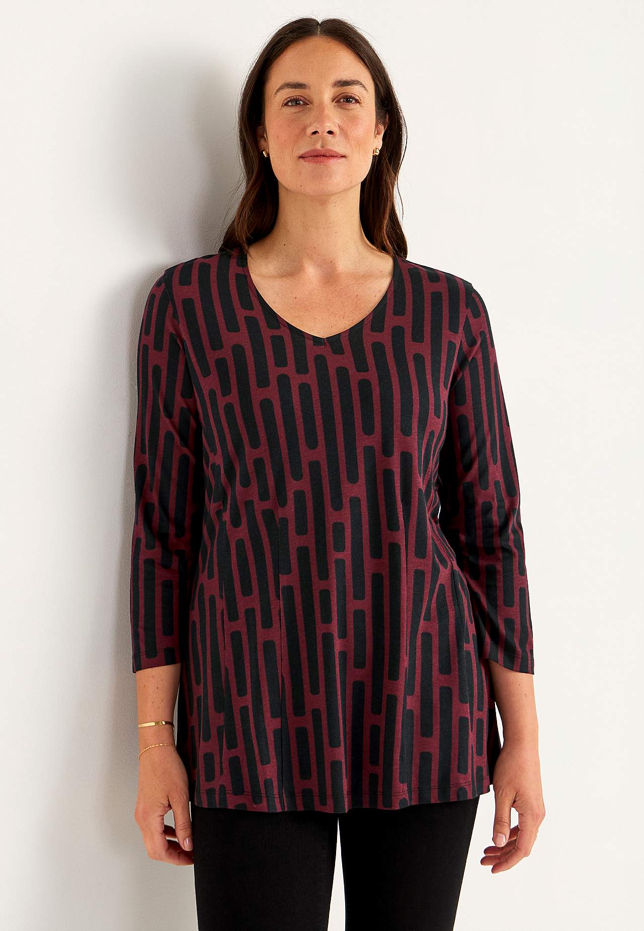Patterned jersey tuniq