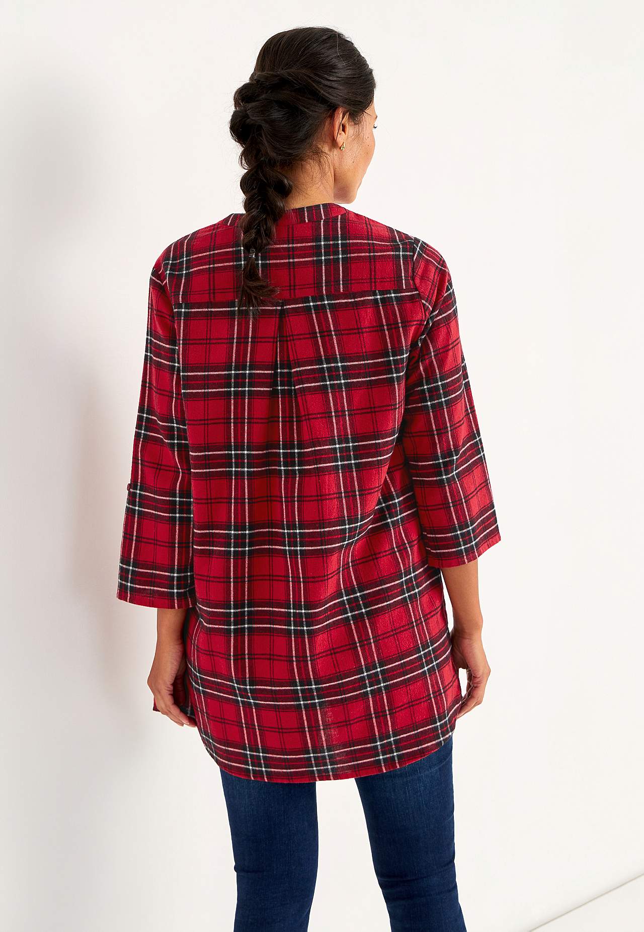 Tunic in flannel with pockets