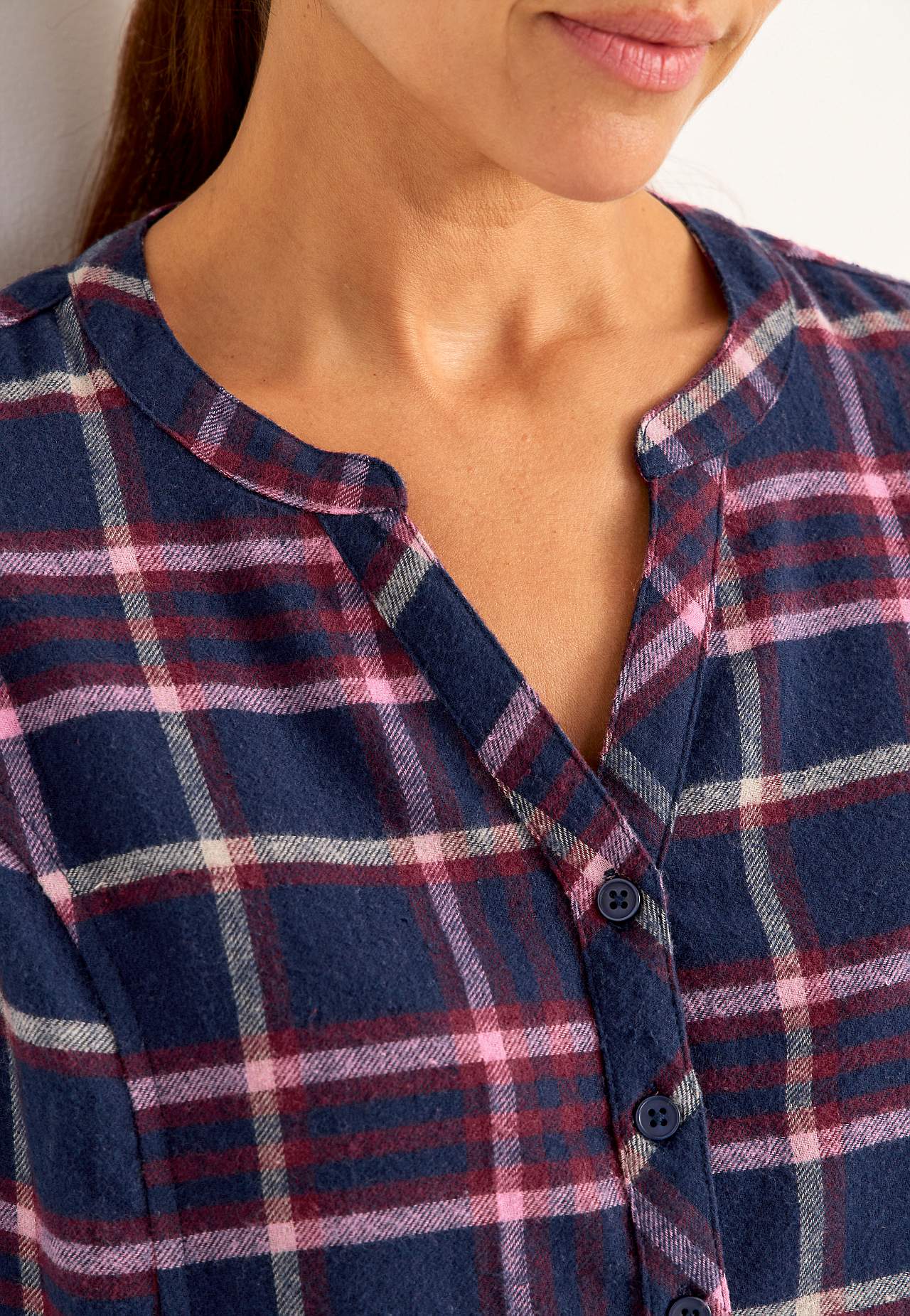 Tunic in flannel with pockets