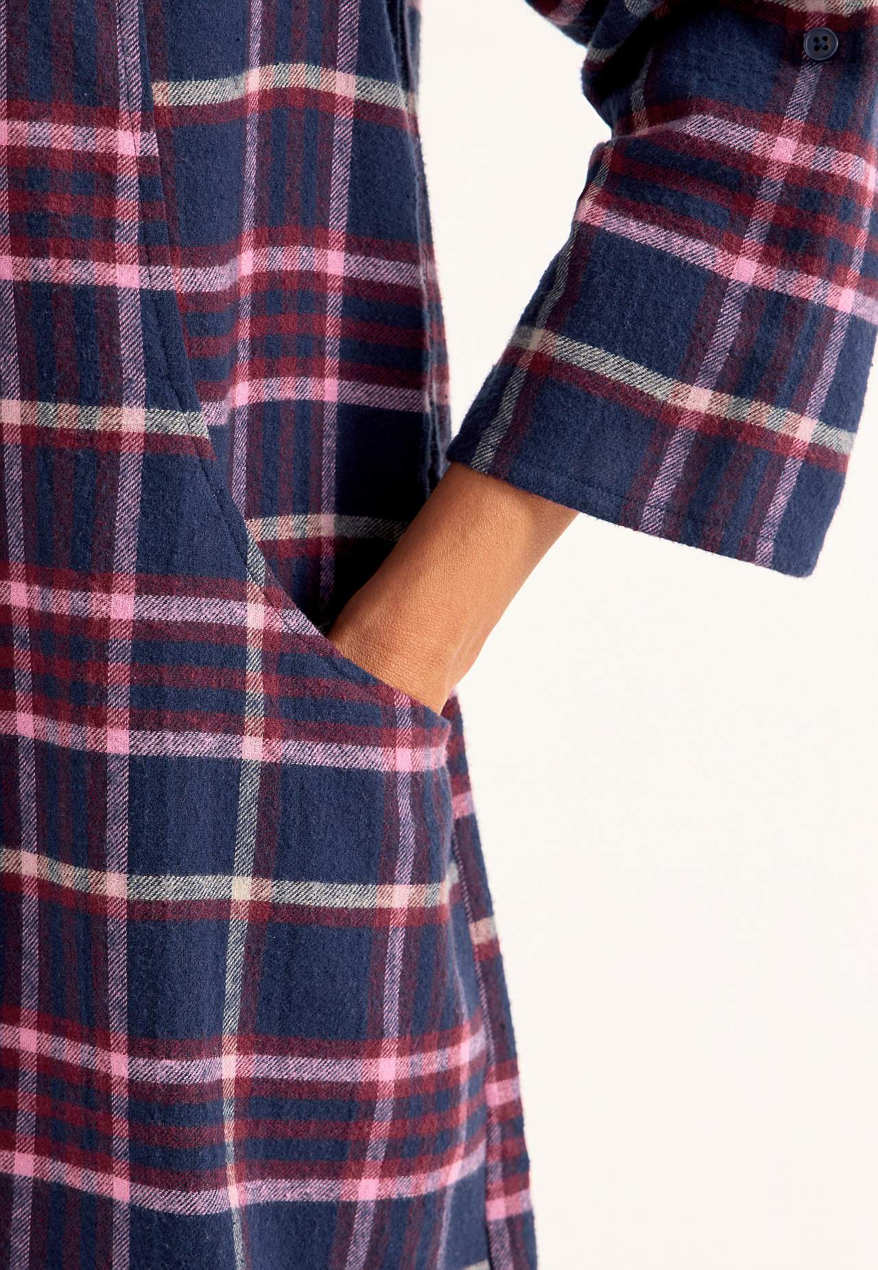 Tunic in flannel with pockets