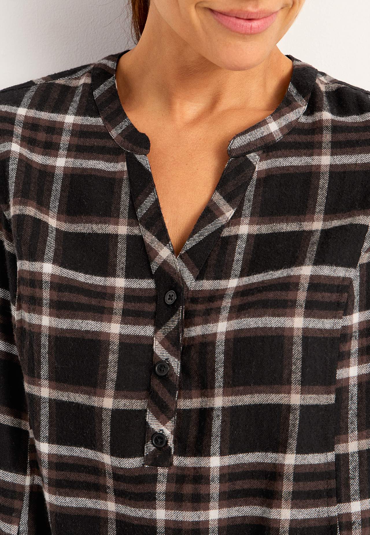 Tunic in flannel with pockets