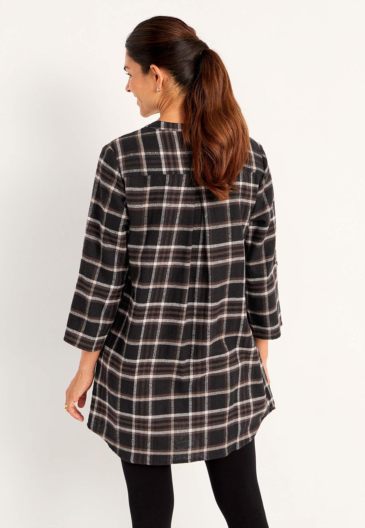 Tunic in flannel with pockets