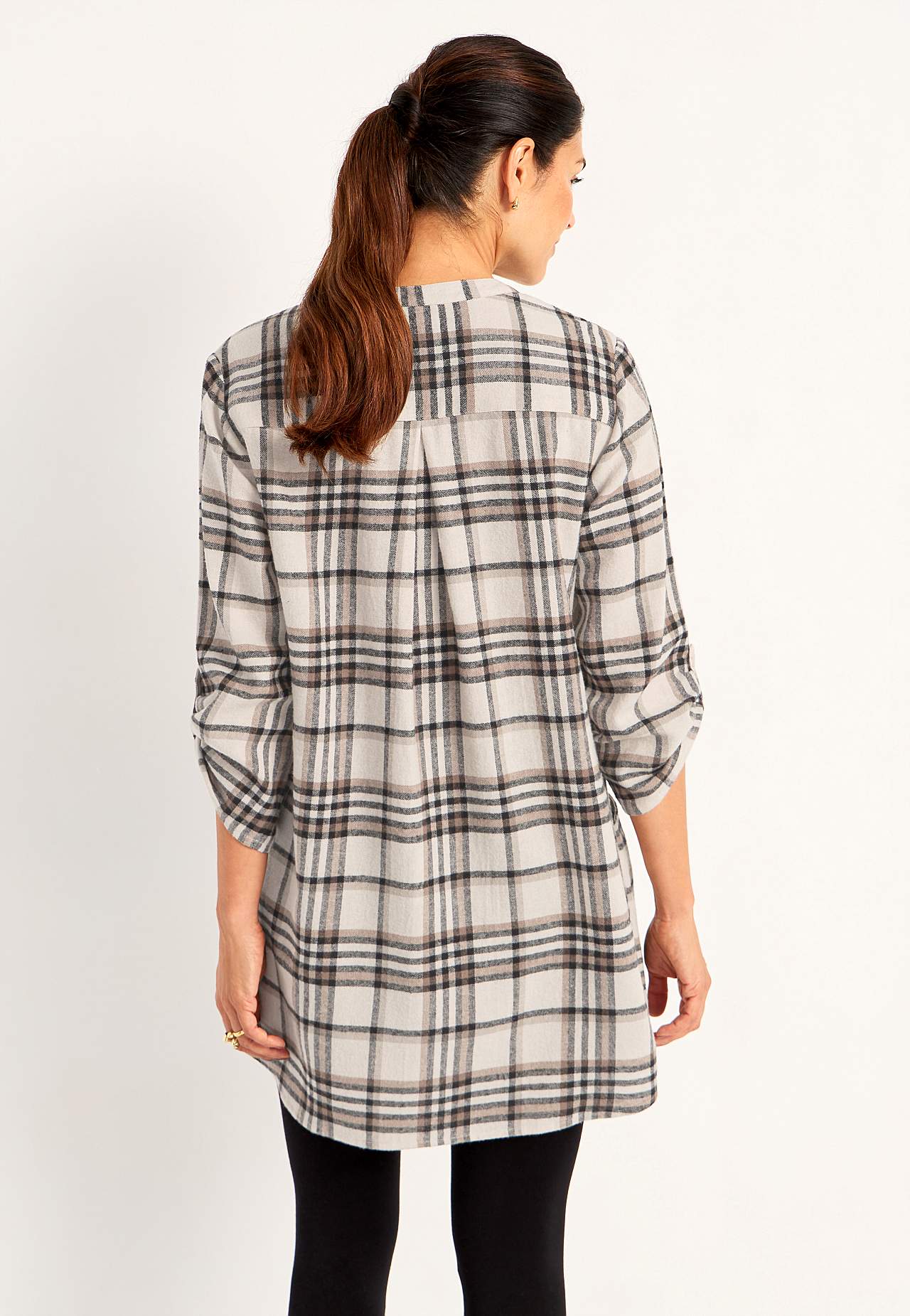Tunic in flannel with pockets