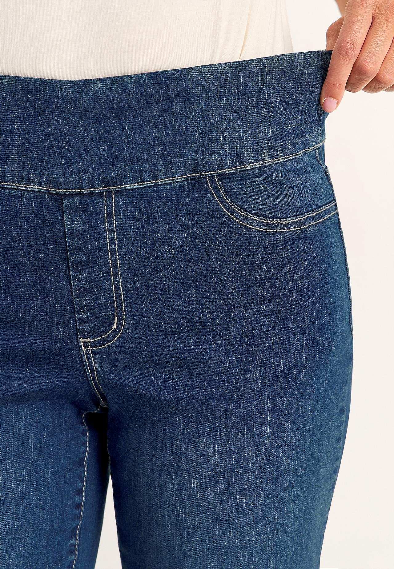 Jeans with high elasticized waist