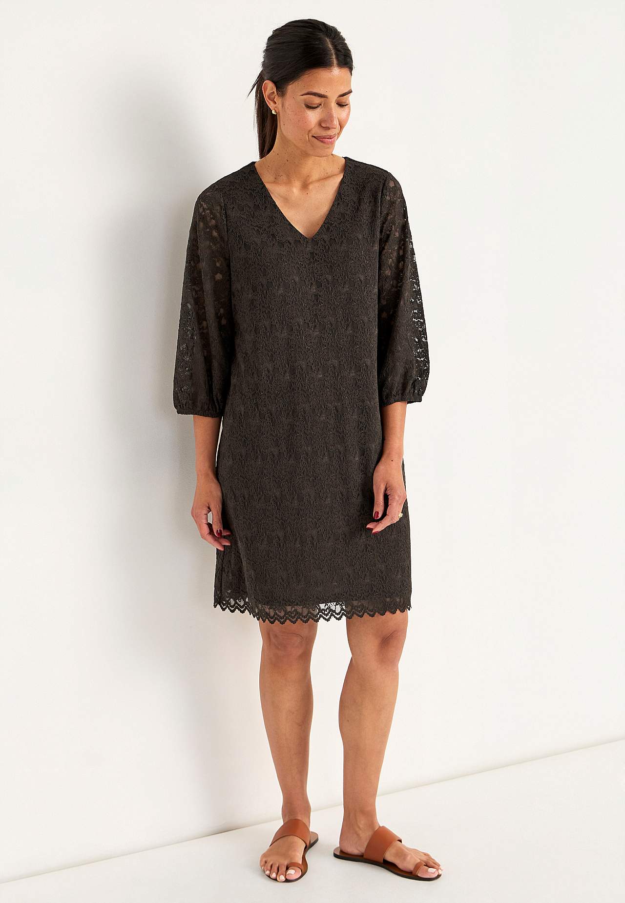 V-neck lace dress