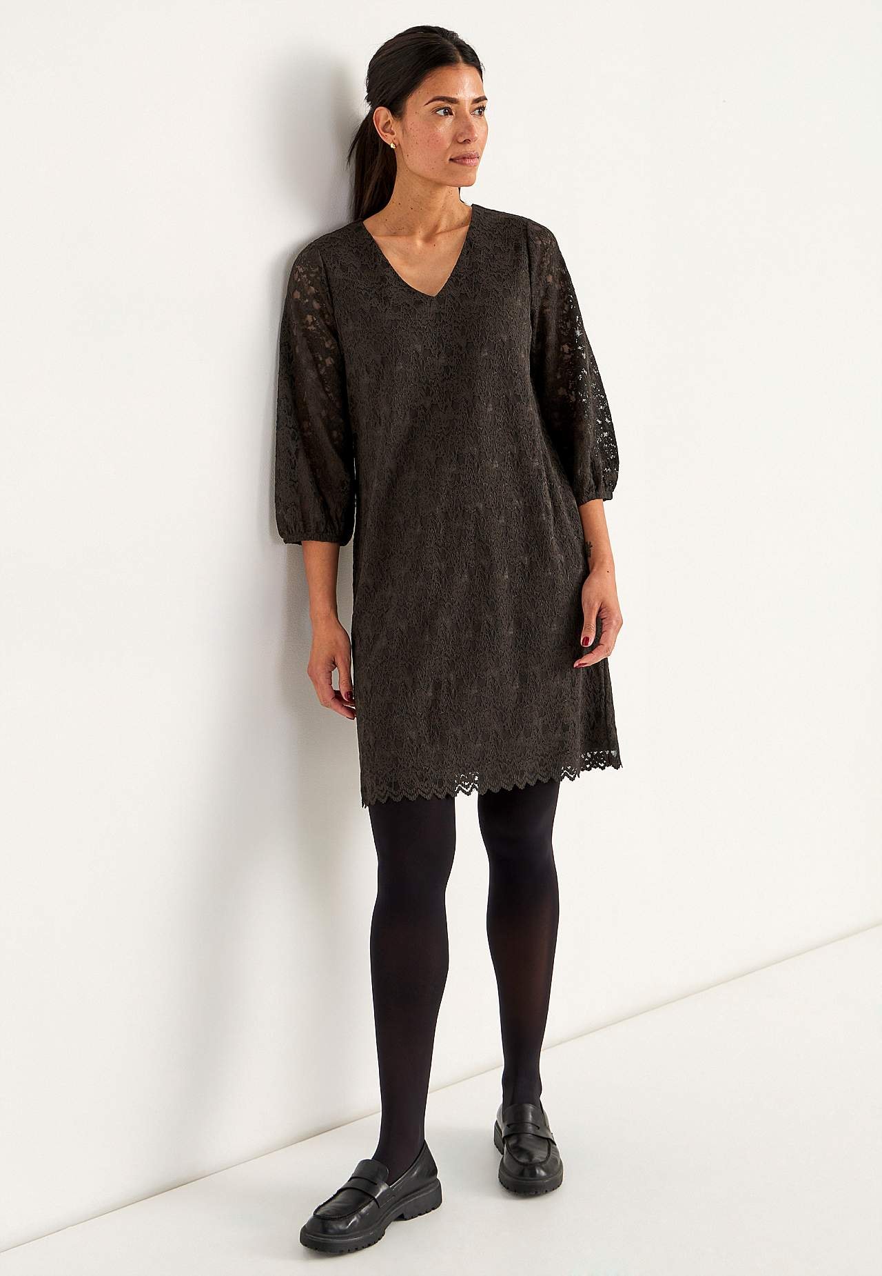 V-neck lace dress