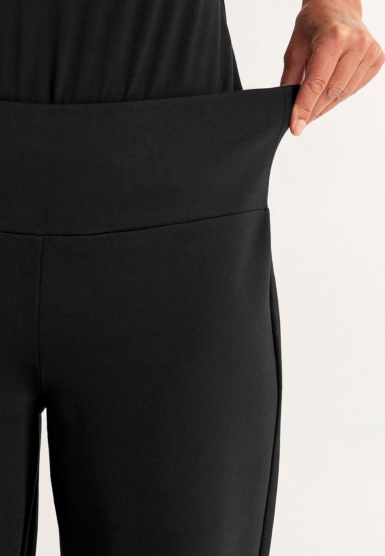 Wide Premium trousers in Punto di Roma jersey Mona