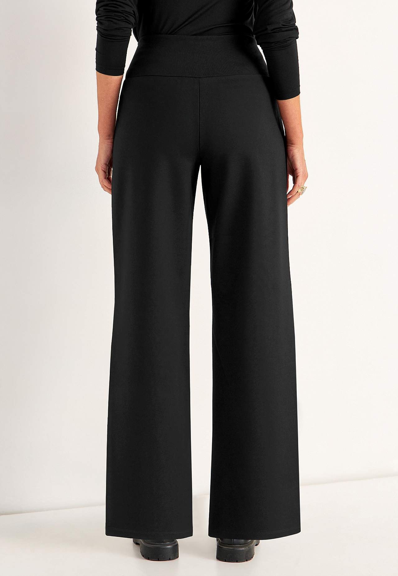 Wide Premium trousers in Punto di Roma jersey Mona