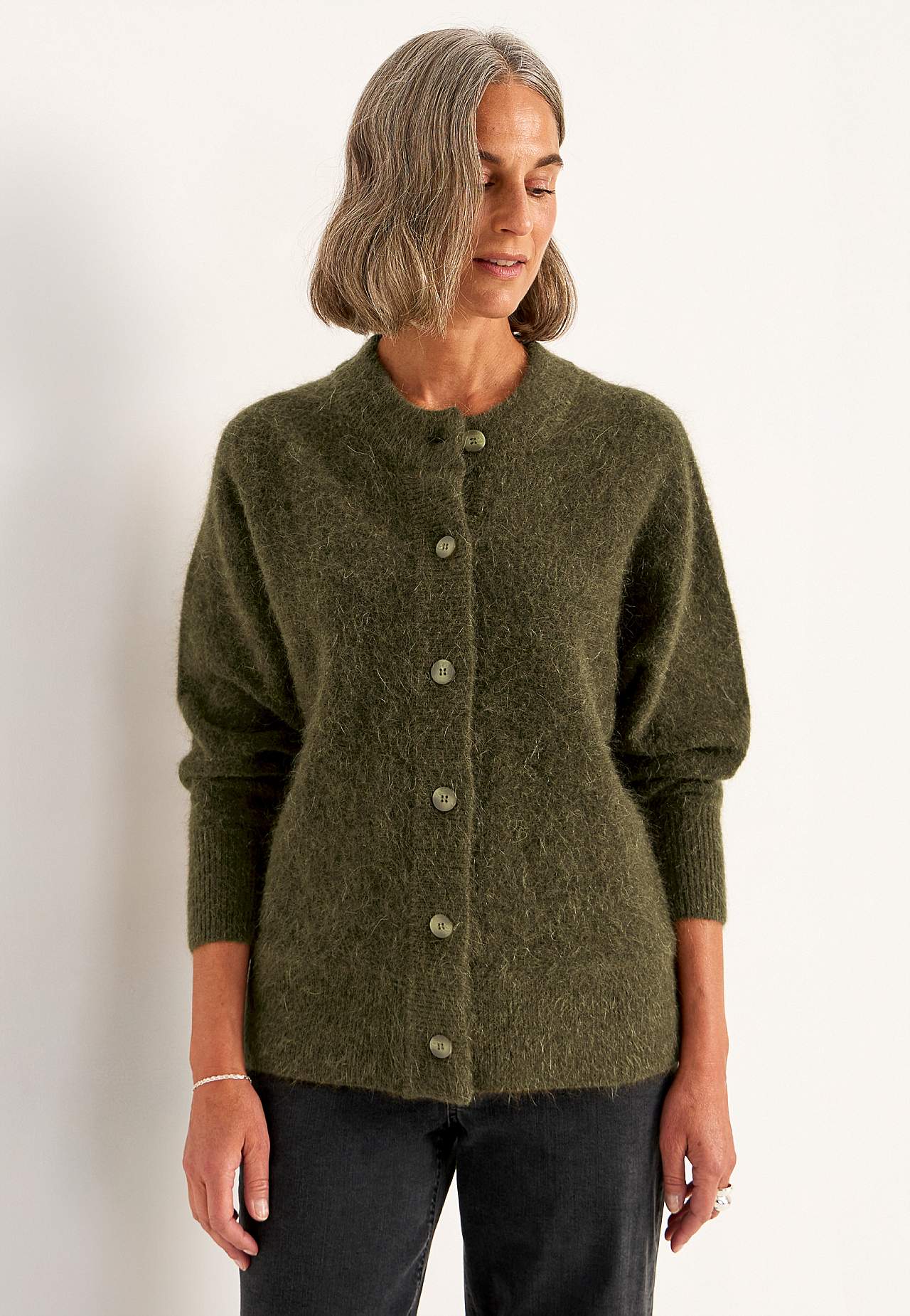 Cardigan Premium i mohair- og uldblanding