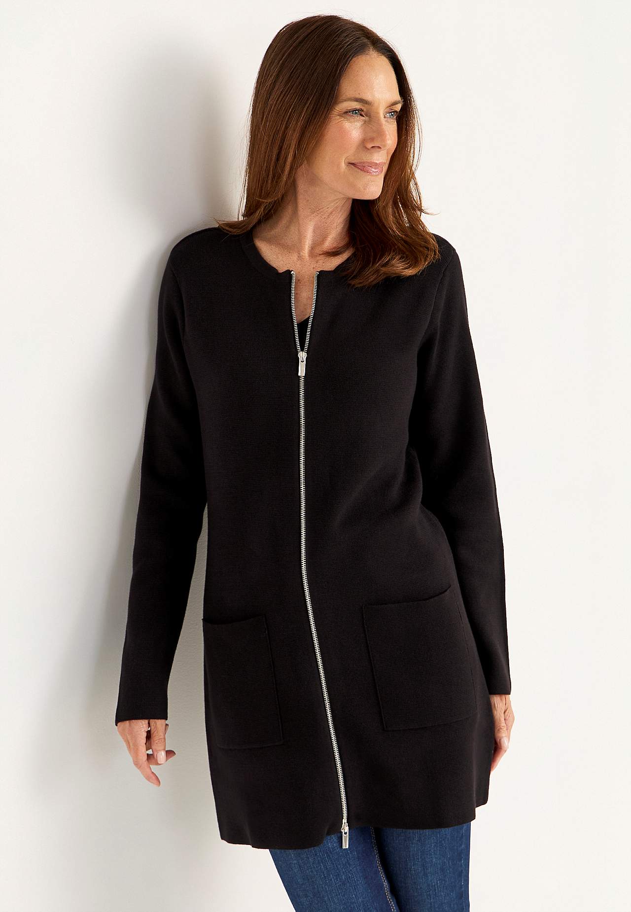 Cardigan with zip