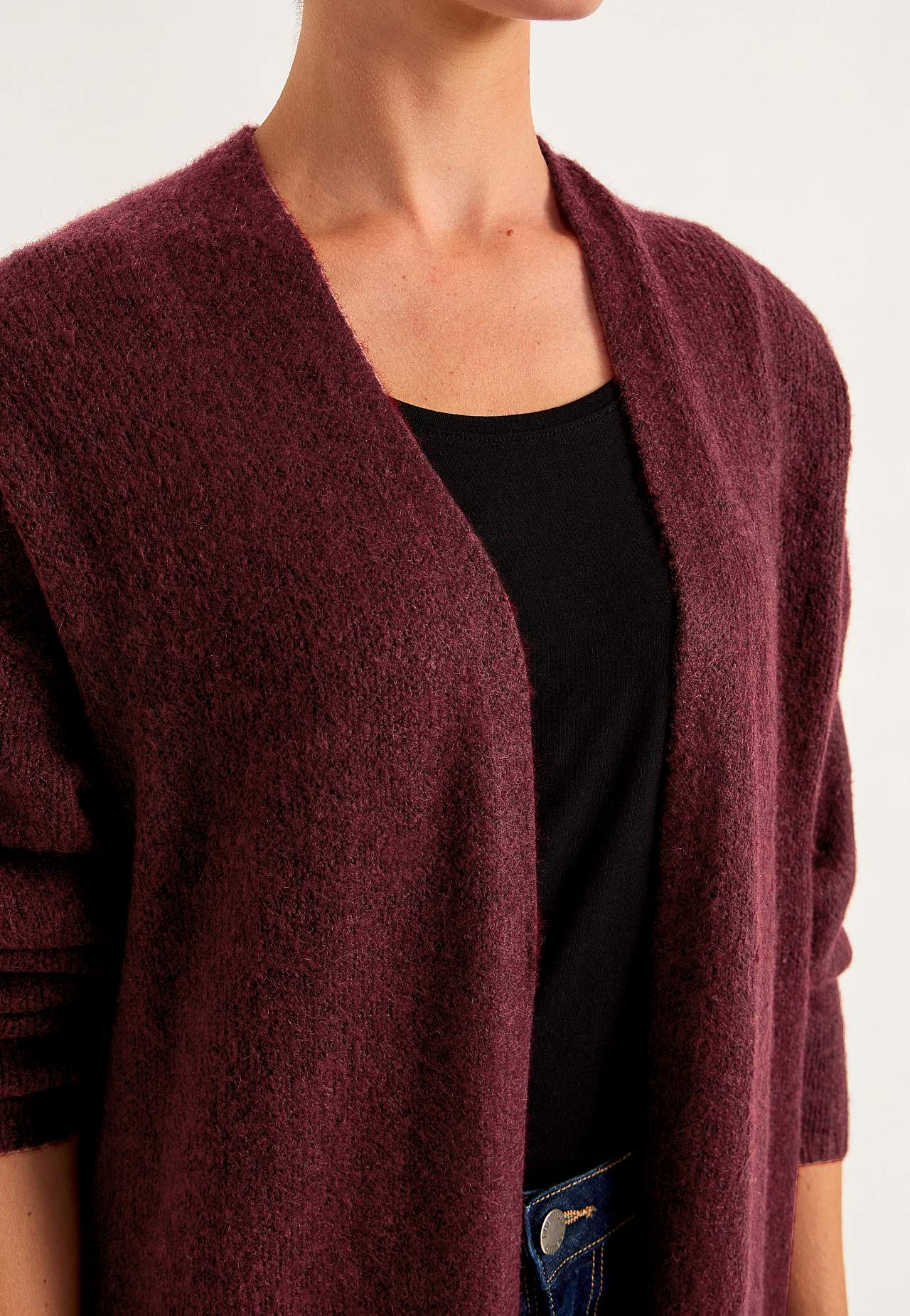 Knitted, long cardigan