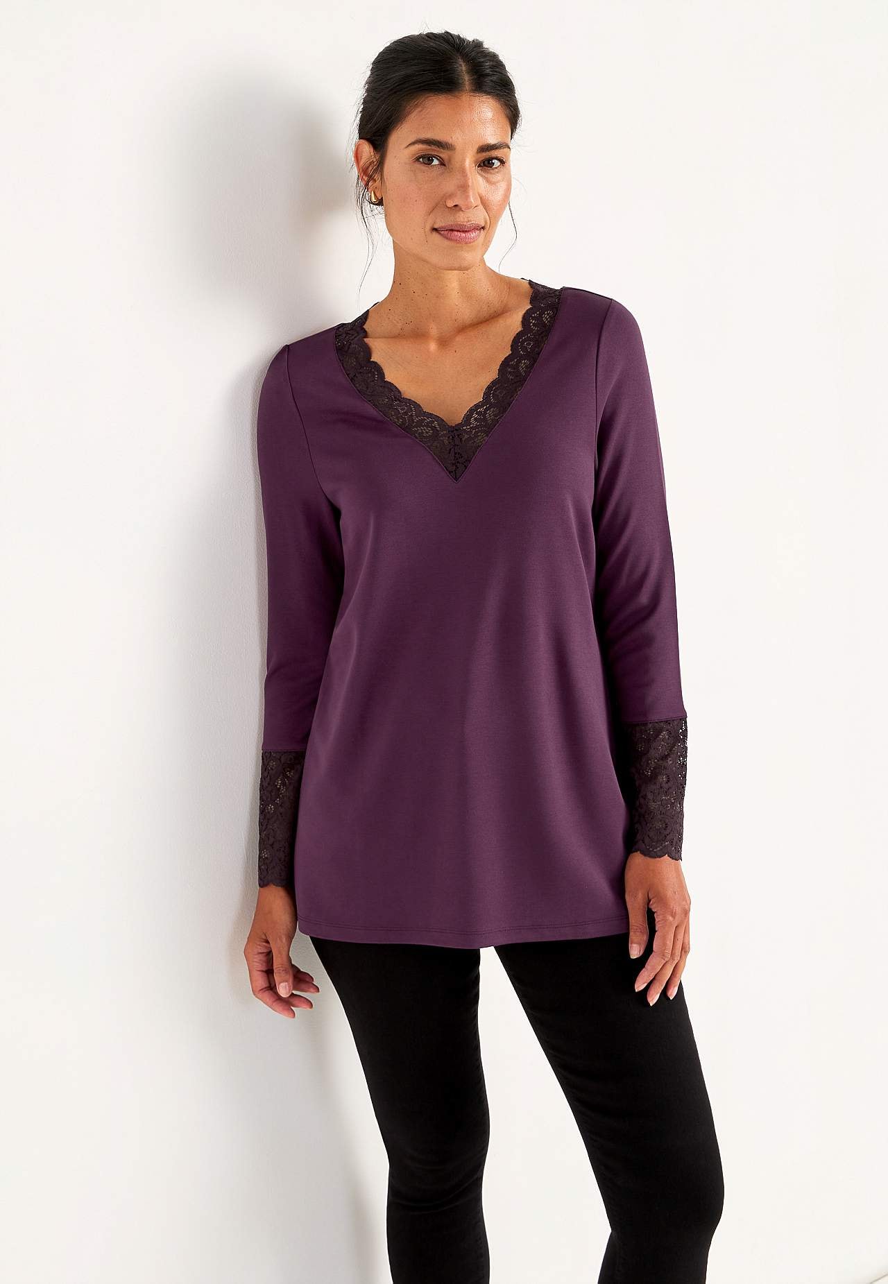 Jersey tuniq with lace details