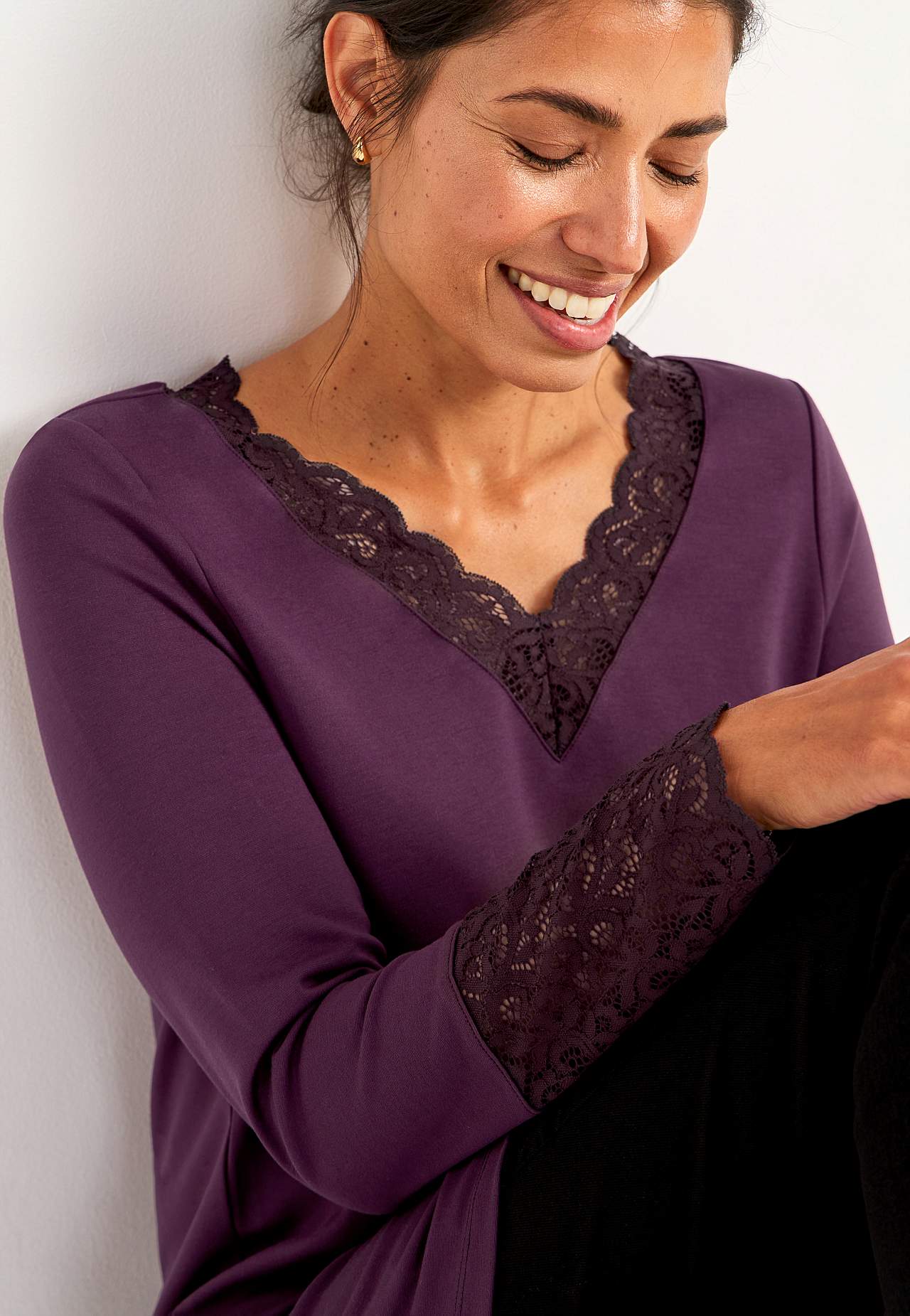 Jersey tuniq with lace details