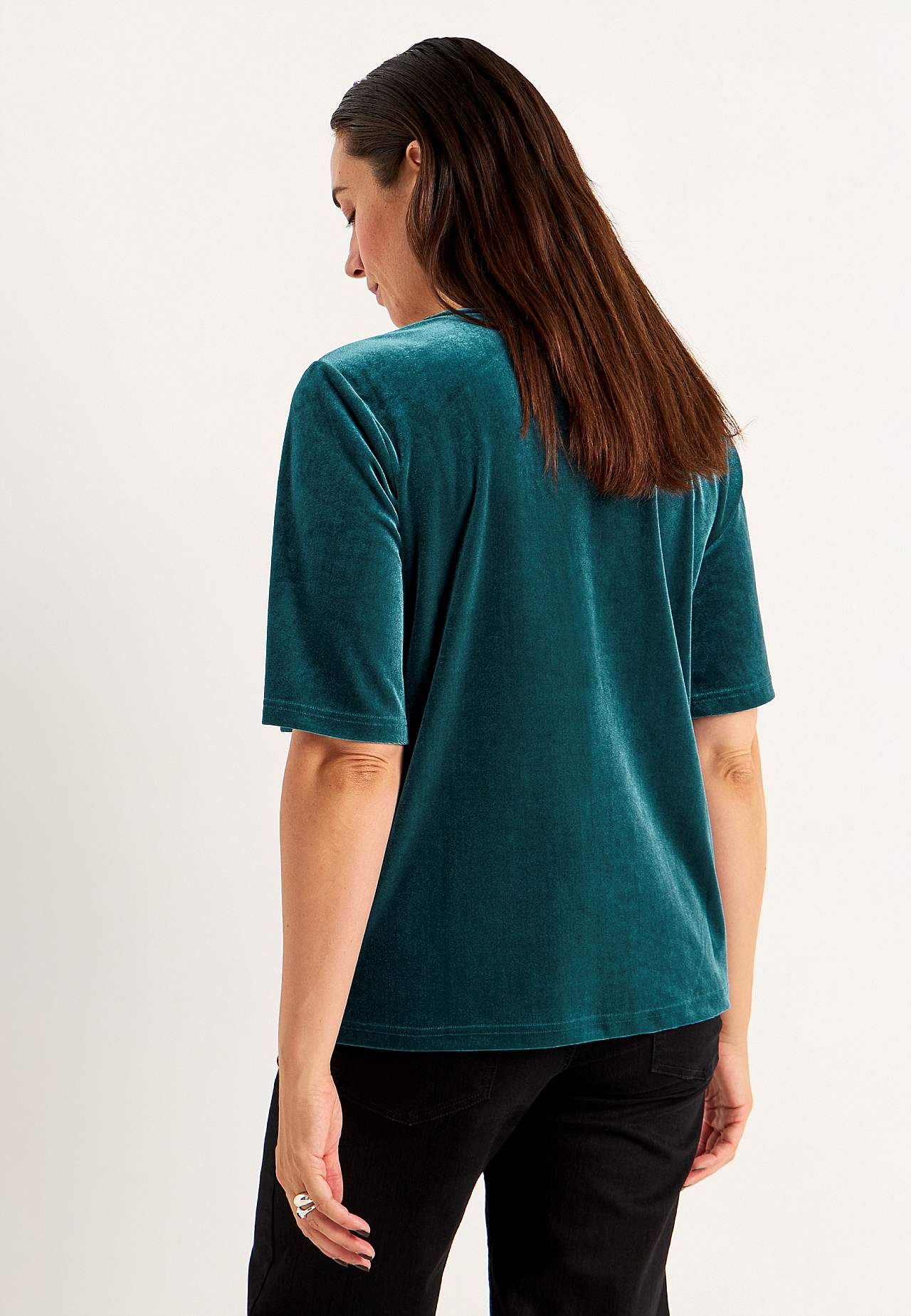 V-neck velvet top
