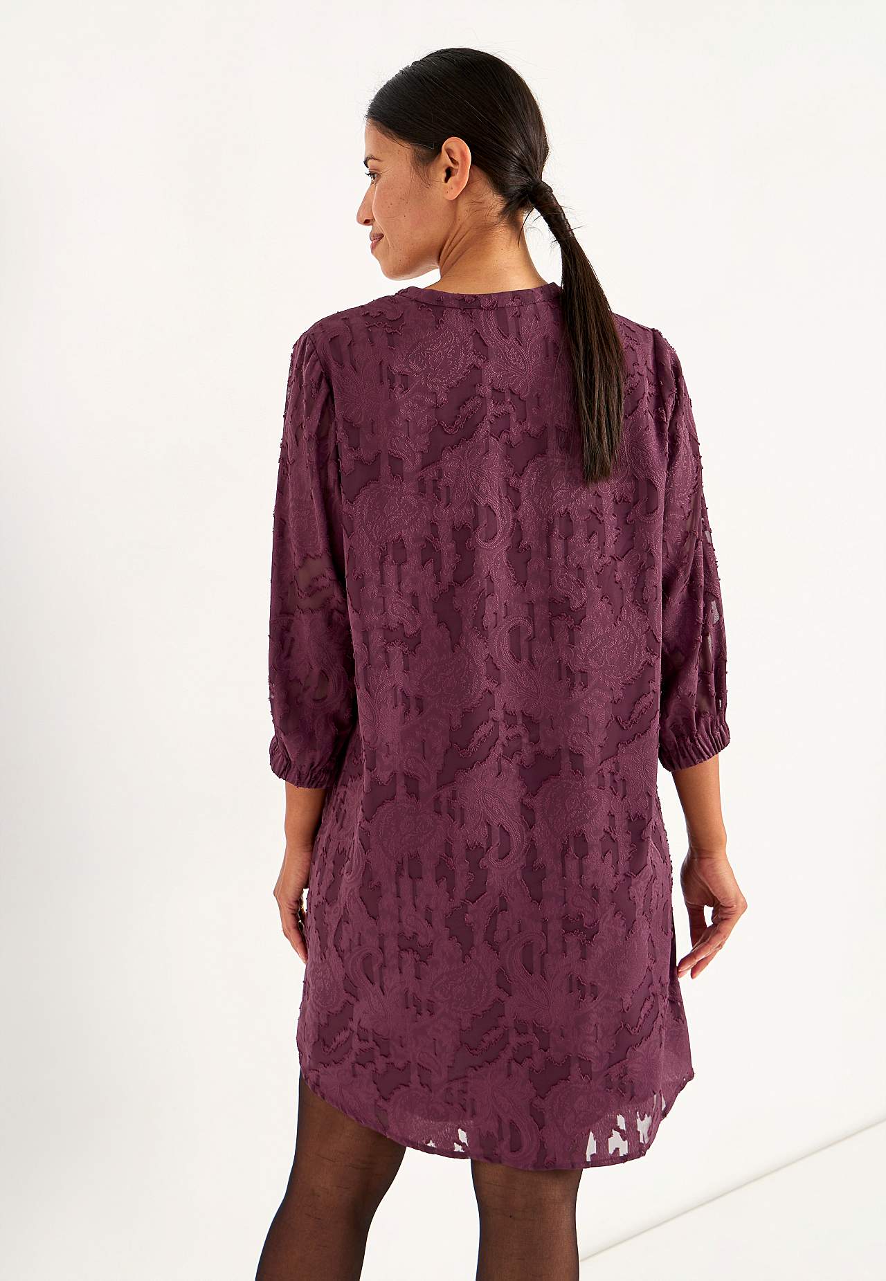 Jacquard-weave, sheer dress