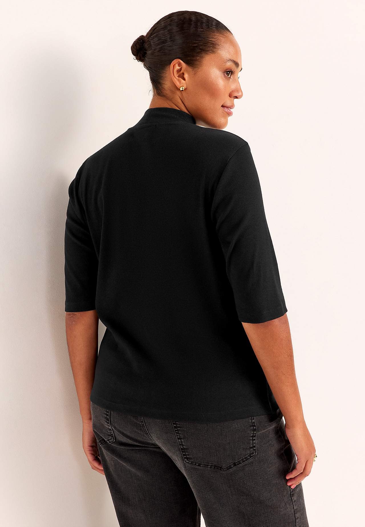 Ribbed top with turtleneck