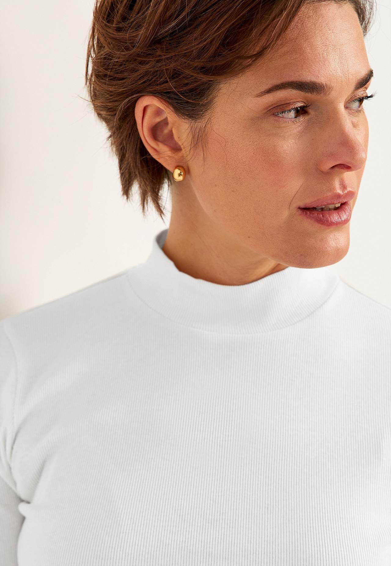 Ribbed top with turtleneck