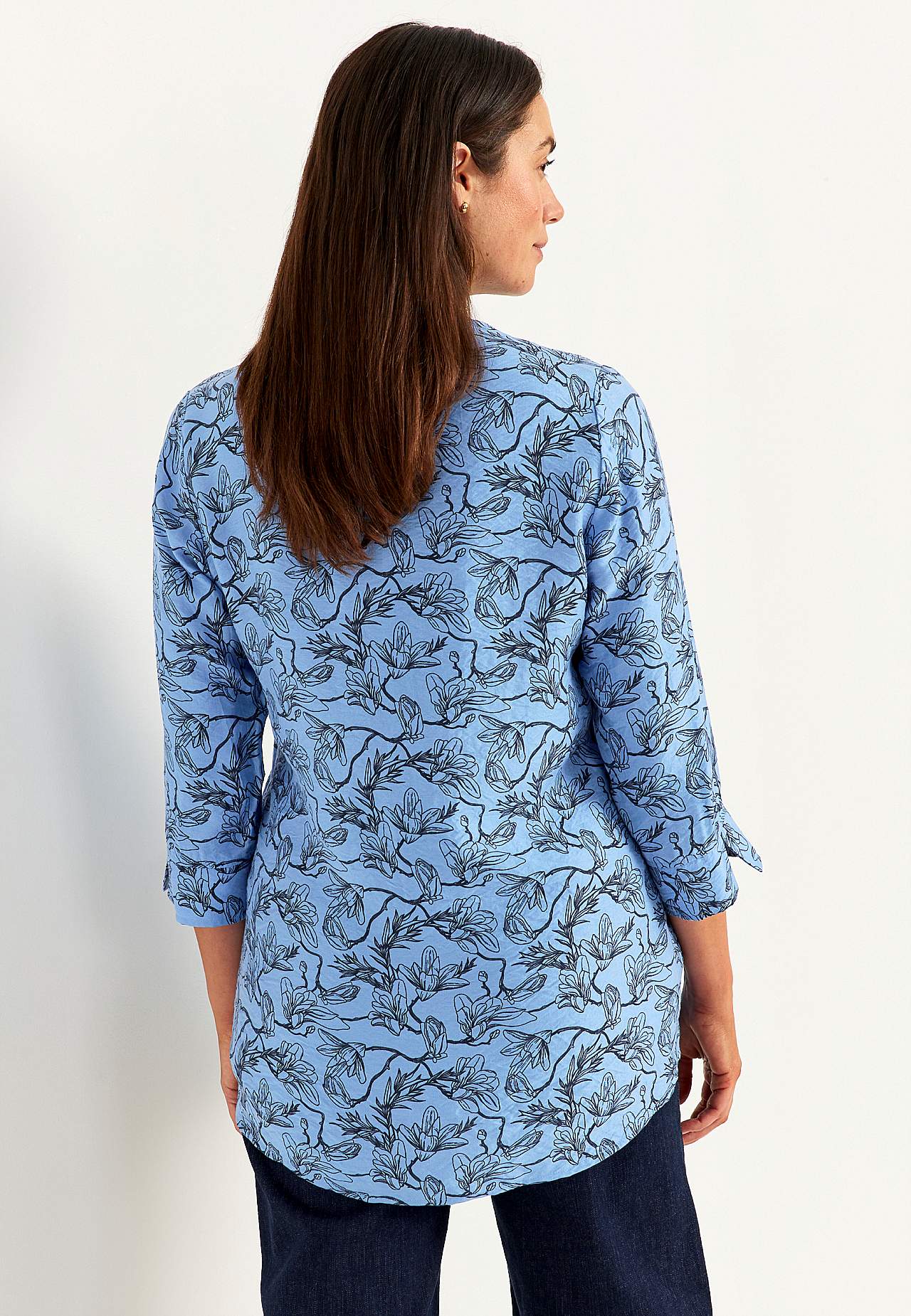 Woven tunic top with pockets