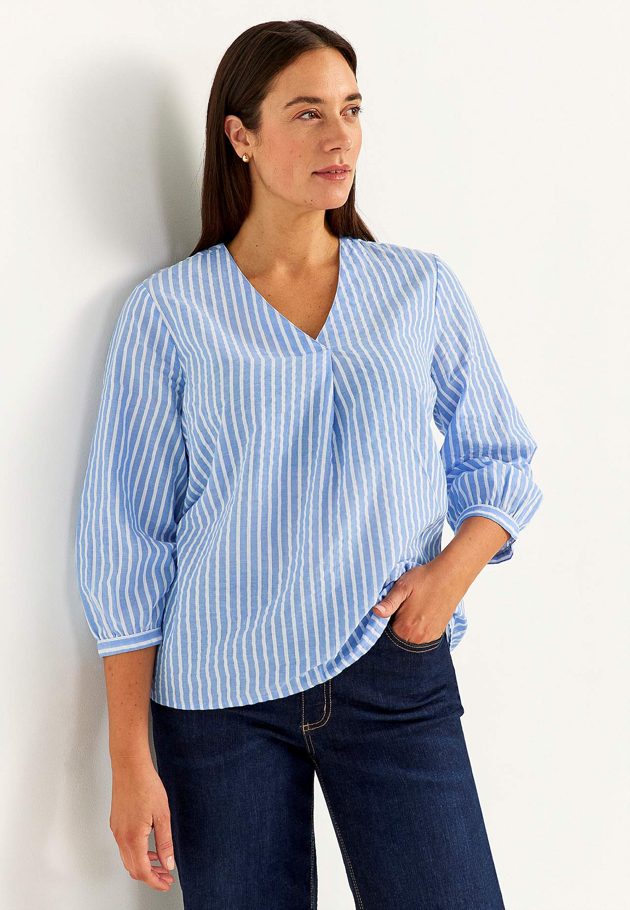 Blouse in seersucker
