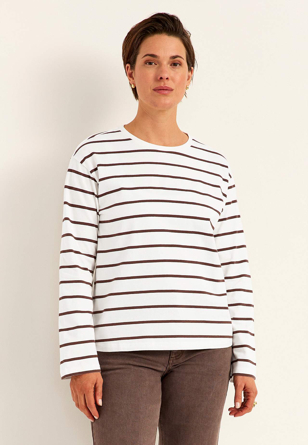 Striped jersey top in organic cotton
