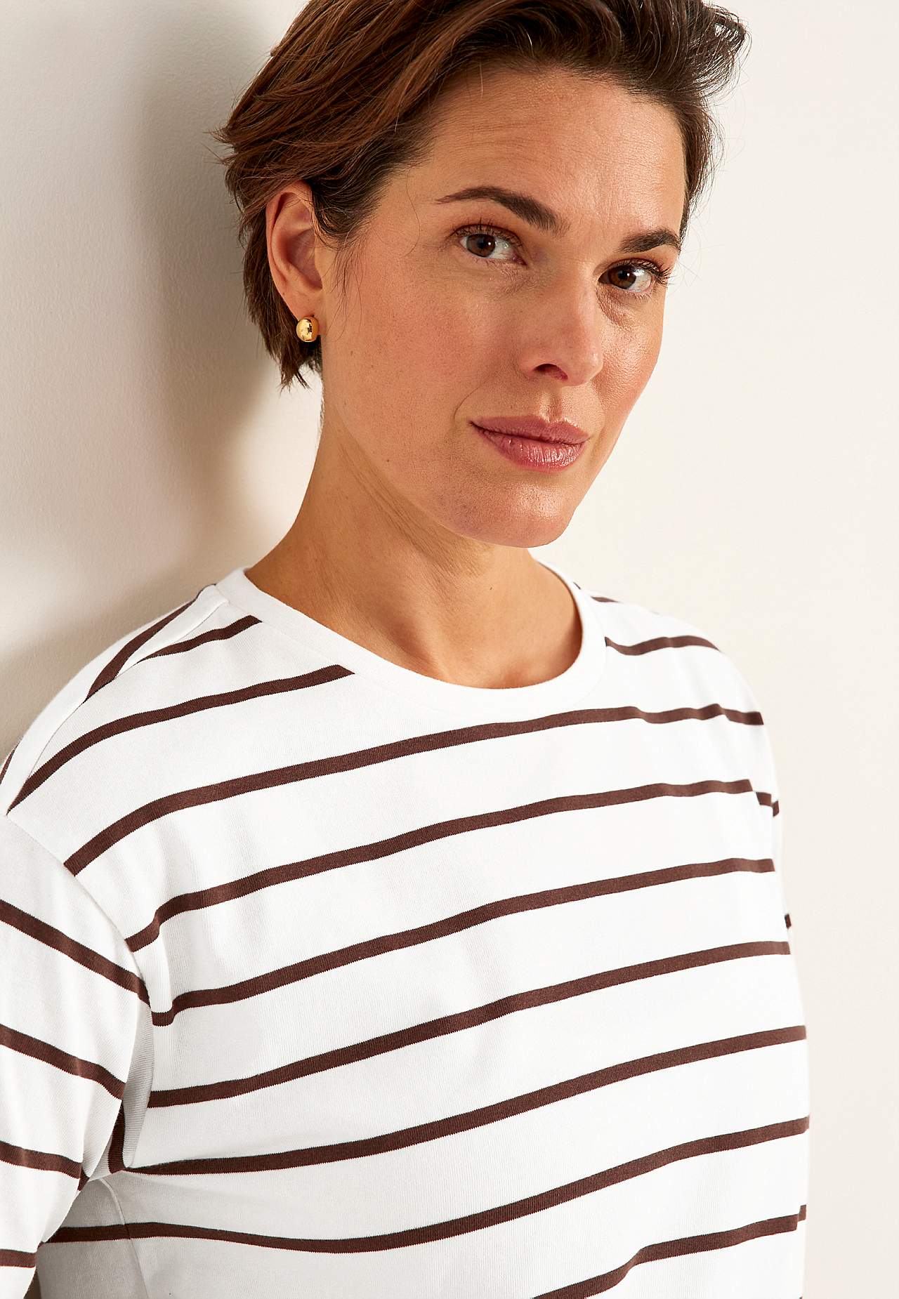 Striped jersey top in organic cotton