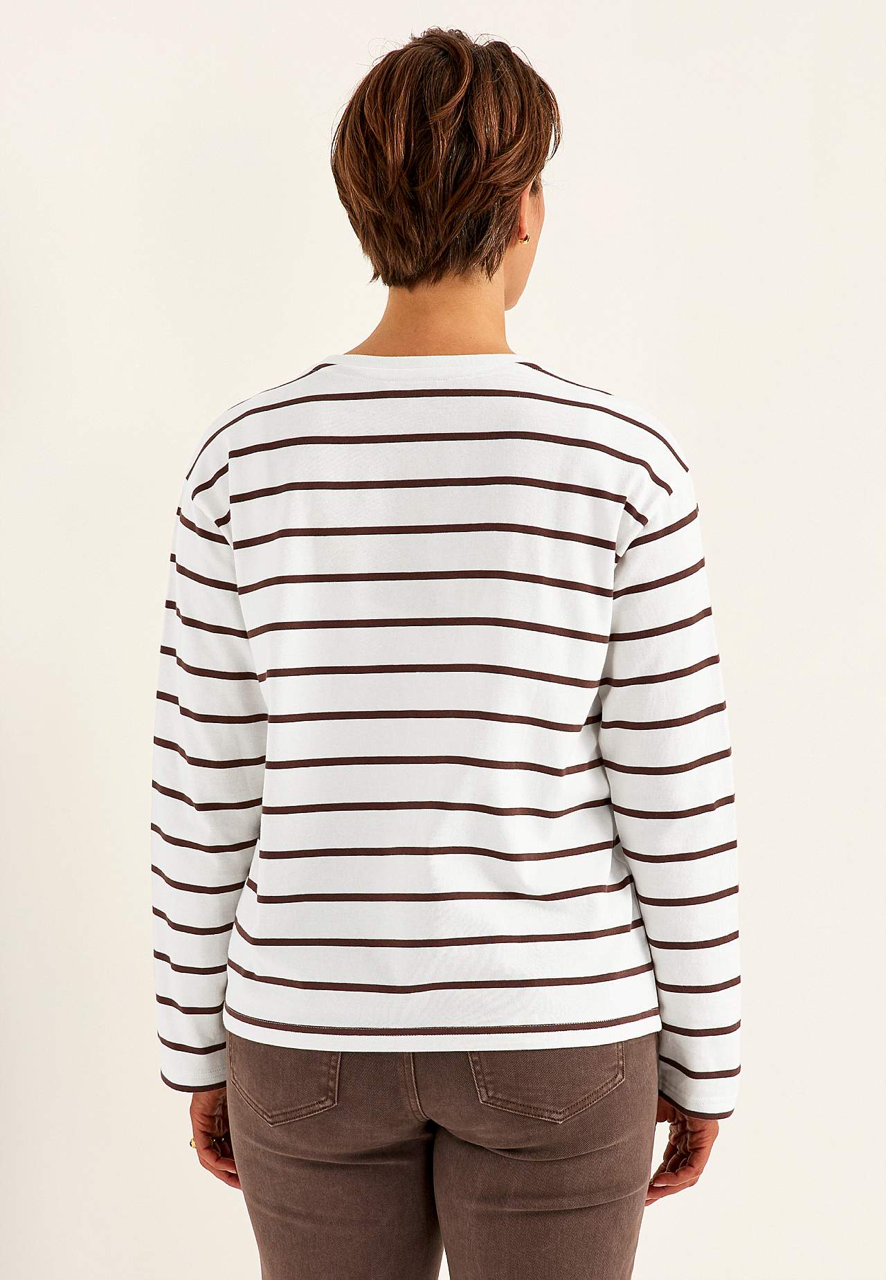 Striped jersey top in organic cotton