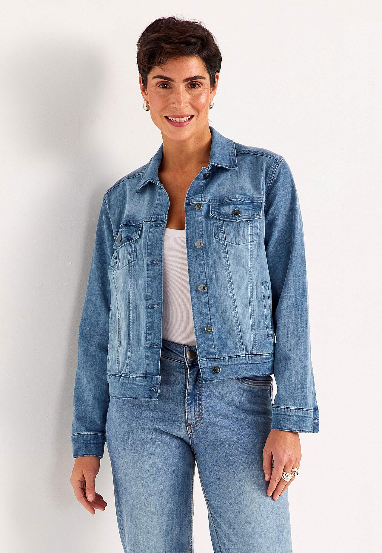 Elastisk jeansjakke billede