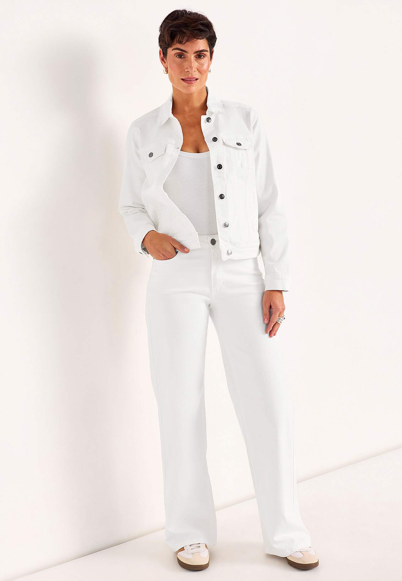 Elastisk jeansjakke billede