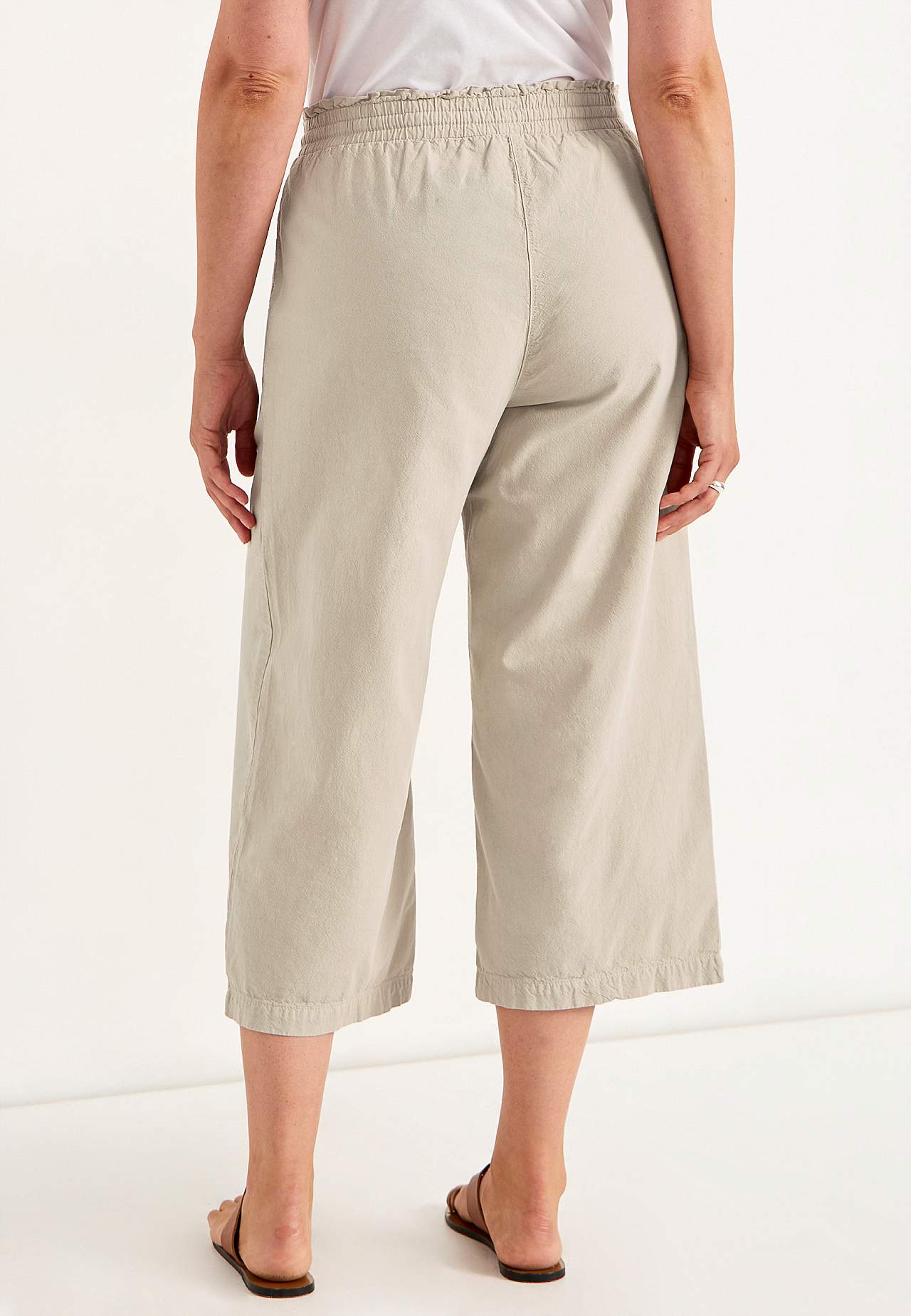 Culotte trousers in washed cotton