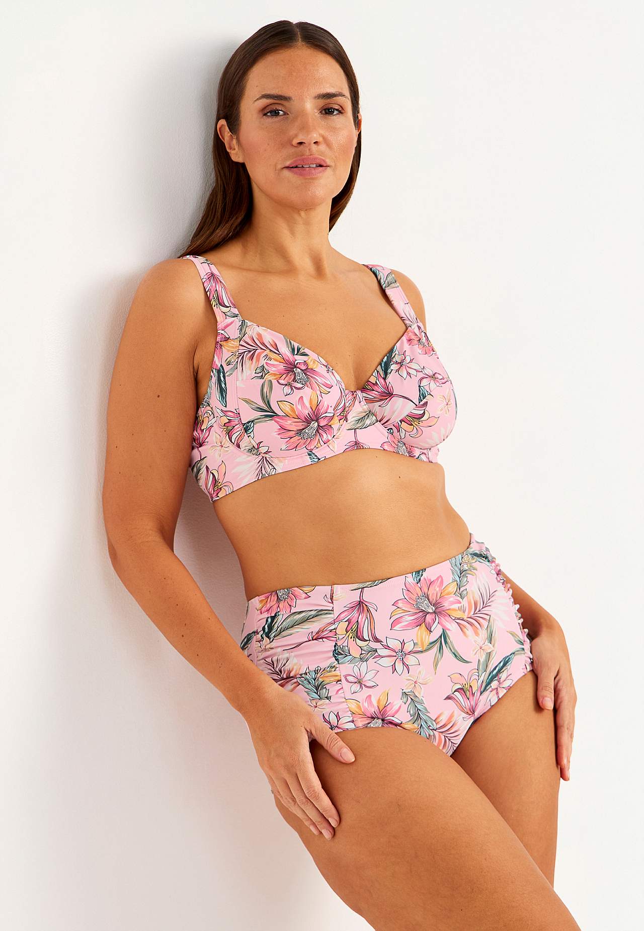 Unpadded bikini bra with a flower pattern Umeå