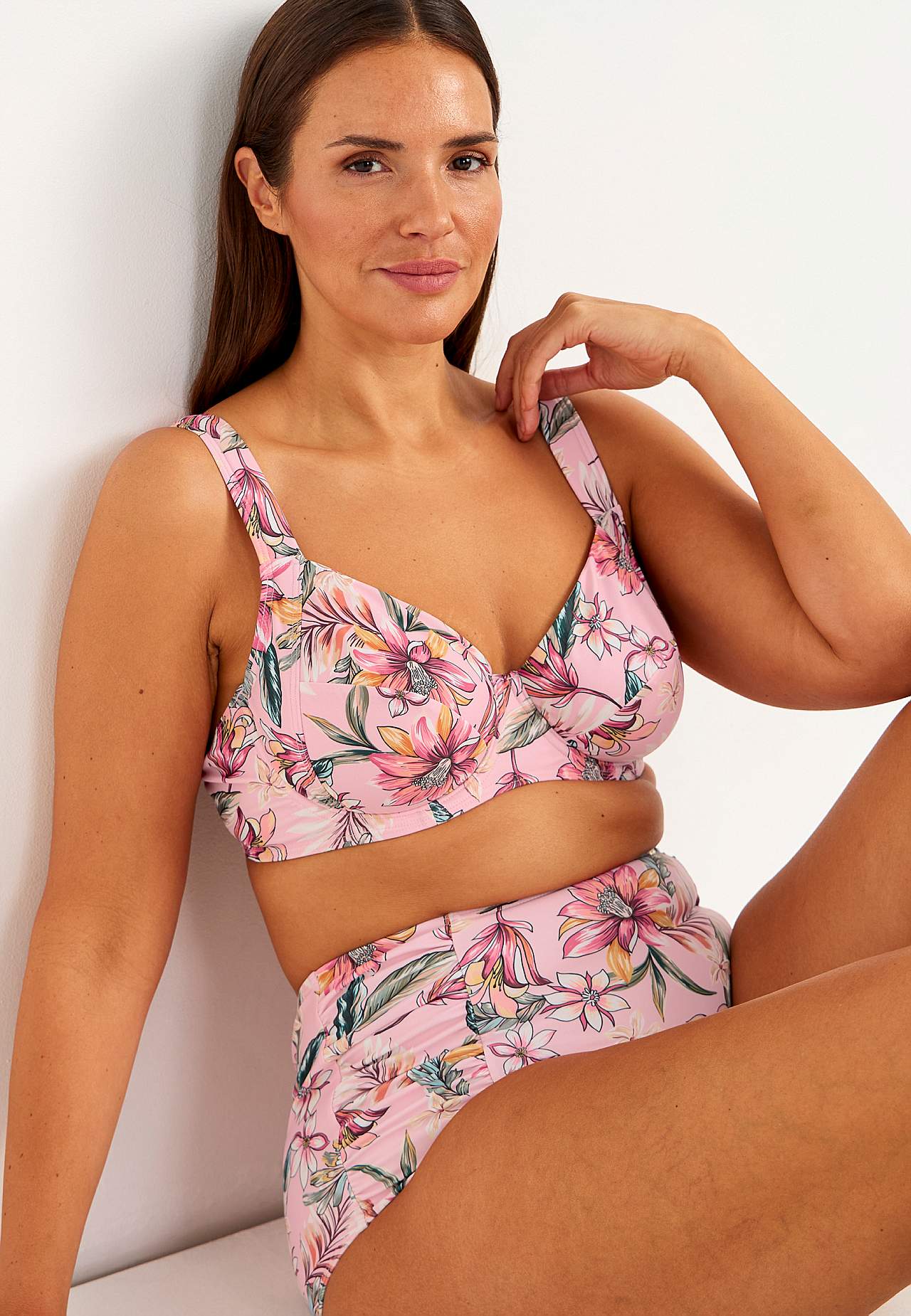 Unpadded bikini bra with a flower pattern Umeå
