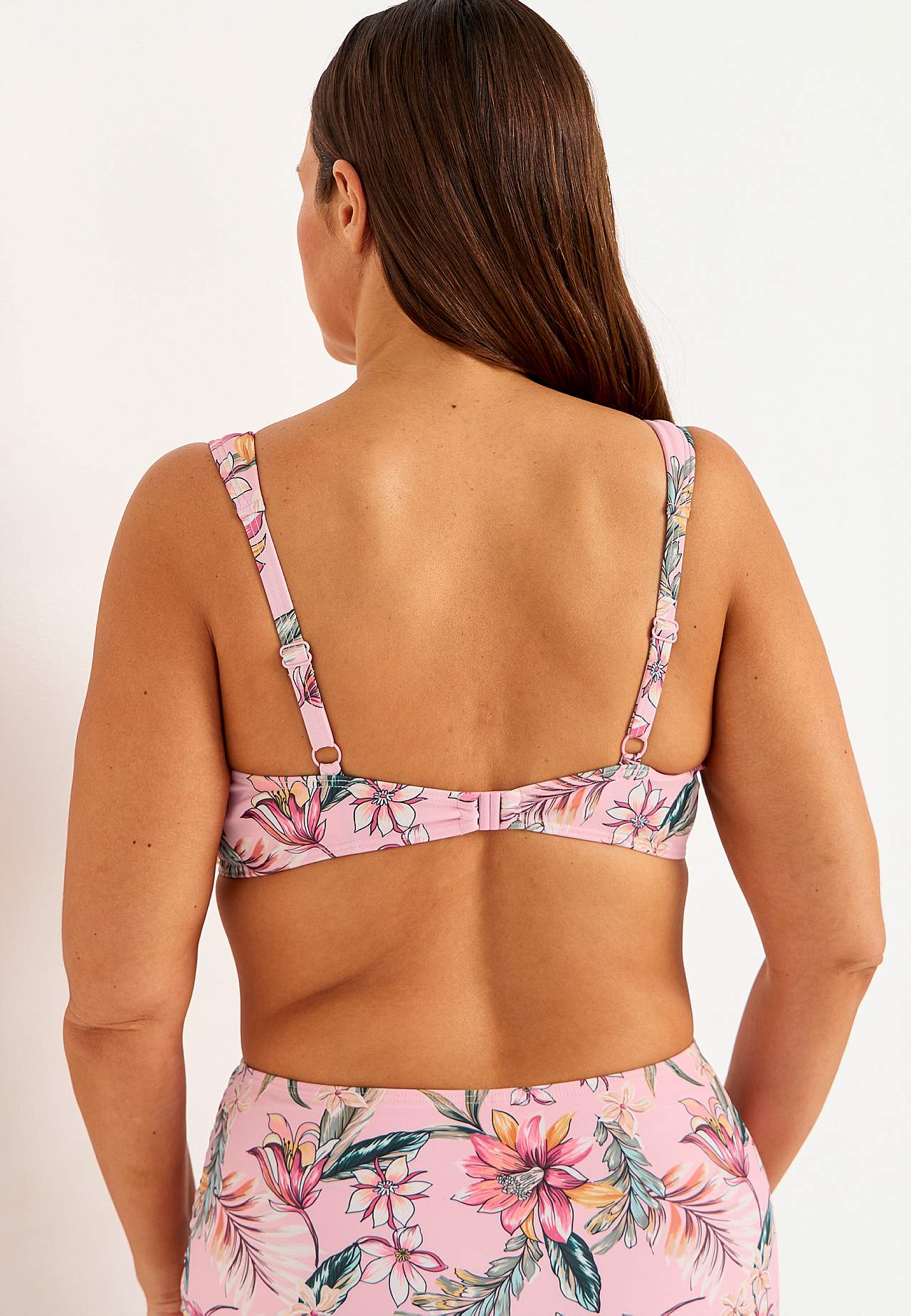 Unpadded bikini bra with a flower pattern Umeå