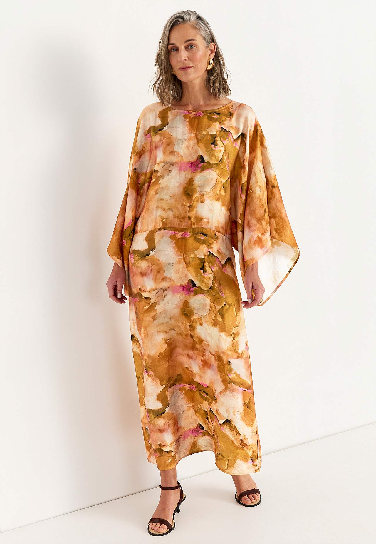 Patterned kaftan dress