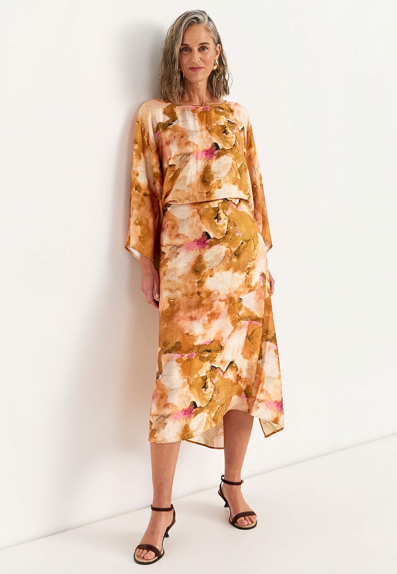 Patterned kaftan dress