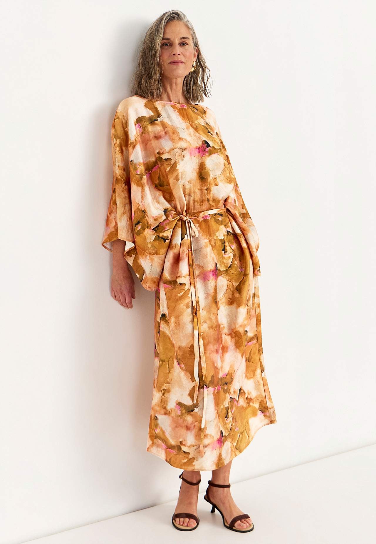 Patterned kaftan dress