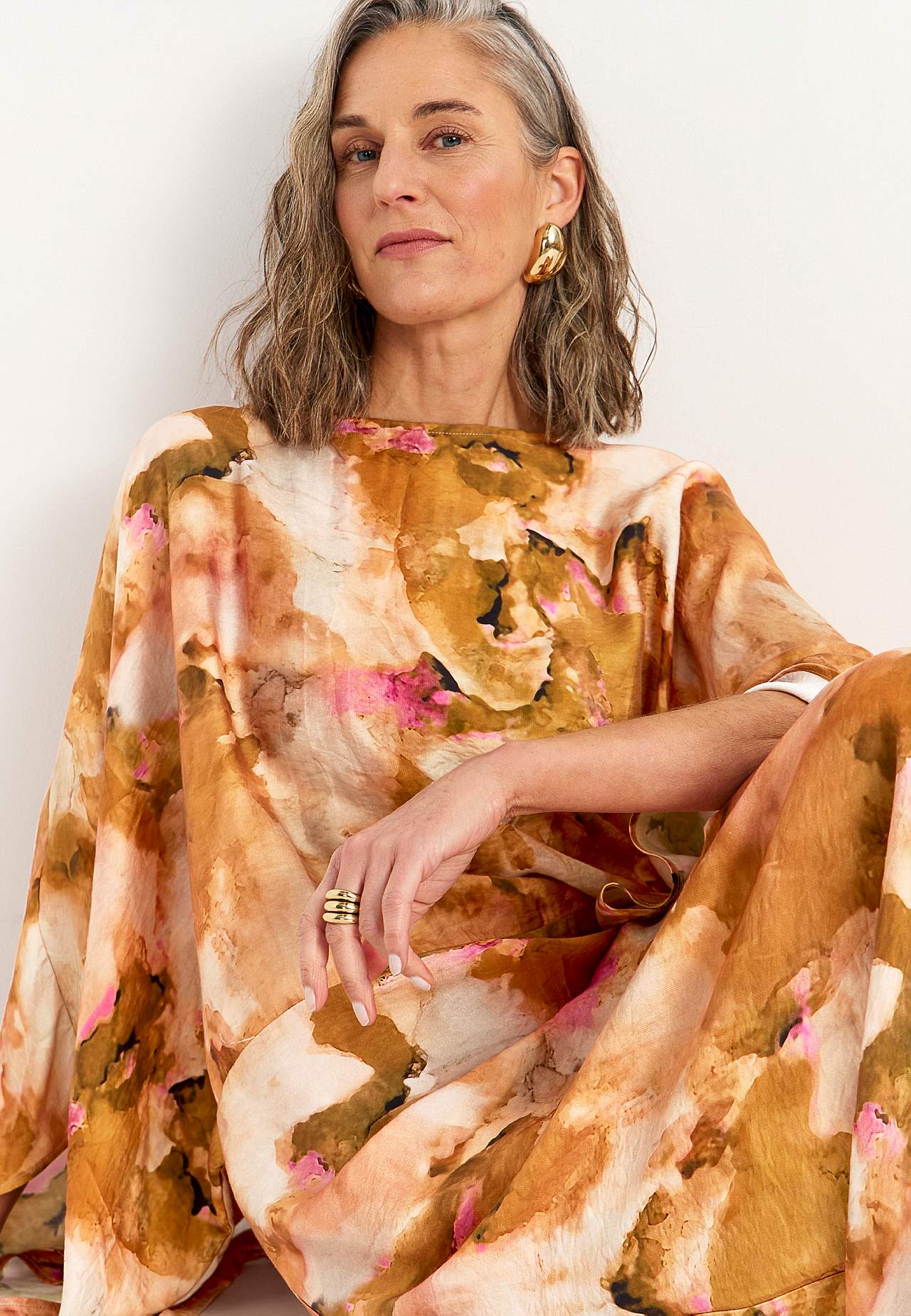 Patterned kaftan dress