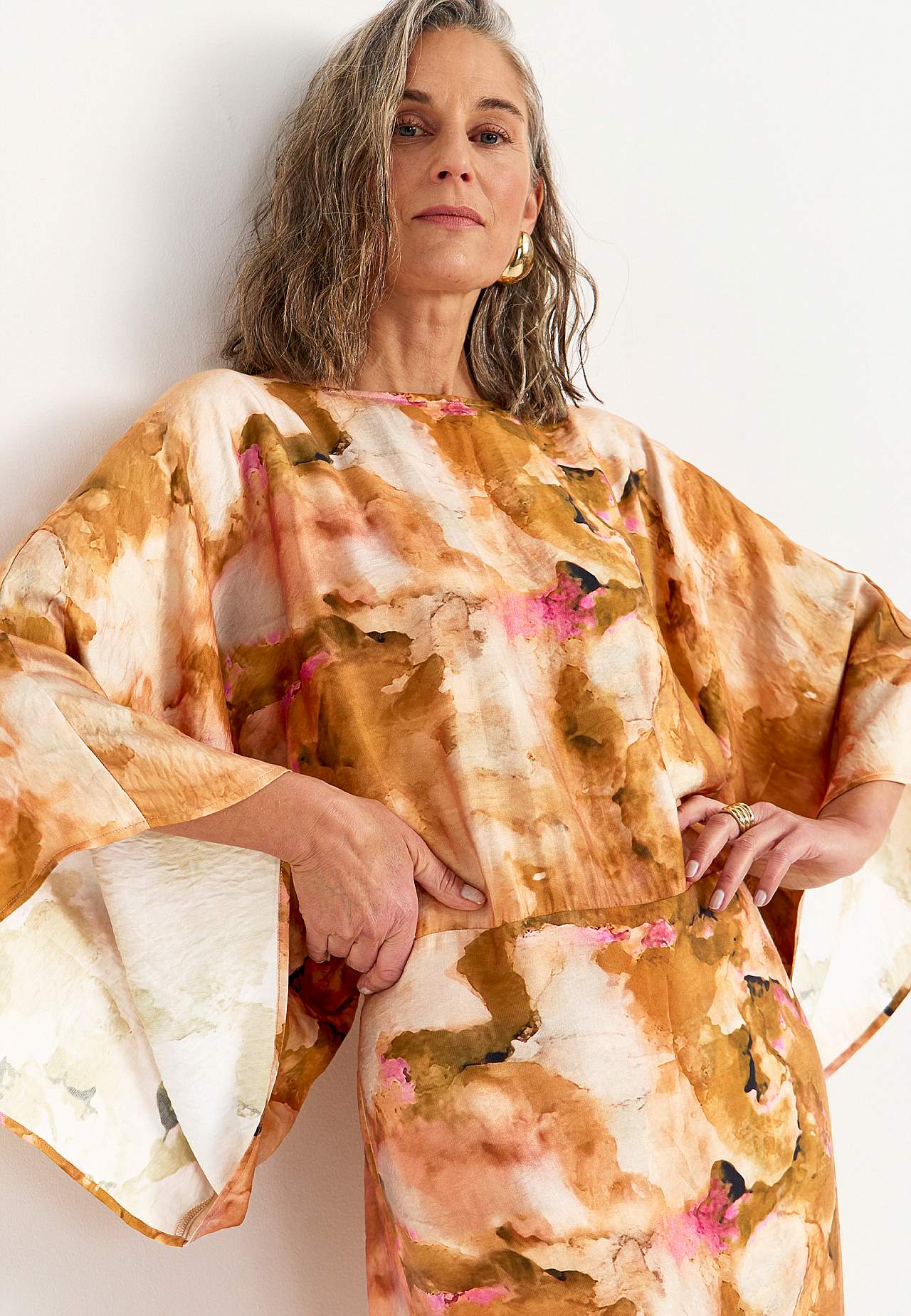 Patterned kaftan dress