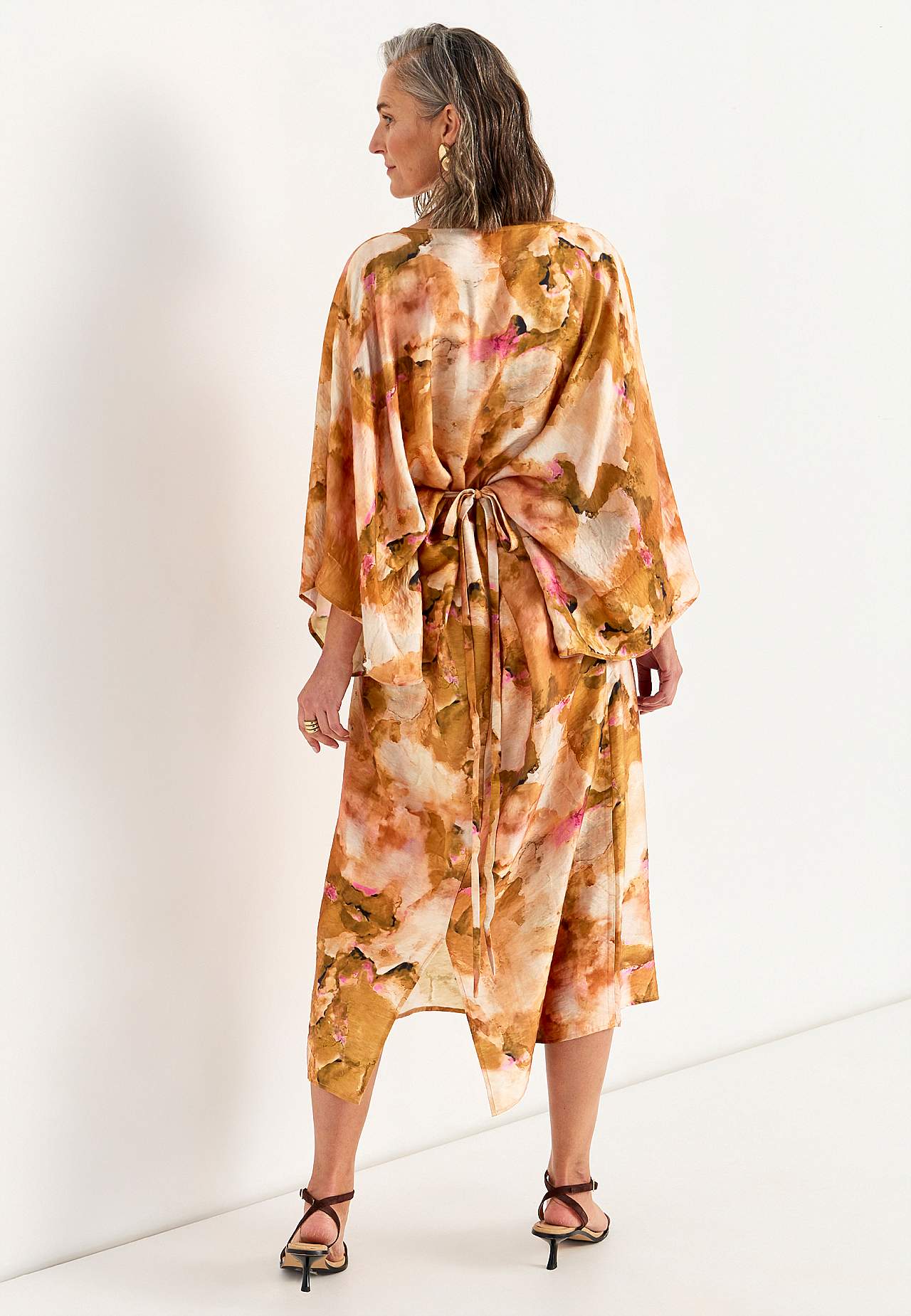 Patterned kaftan dress