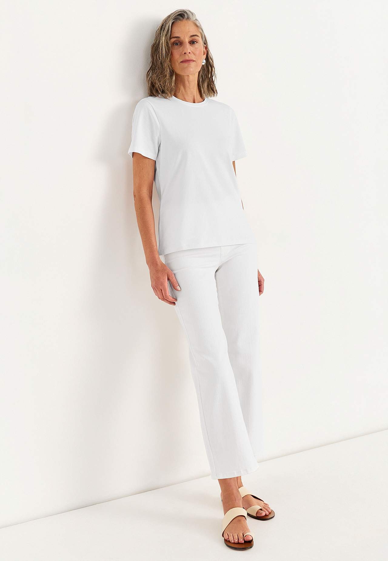 Wide ankle-length jeans with high rise Elisa