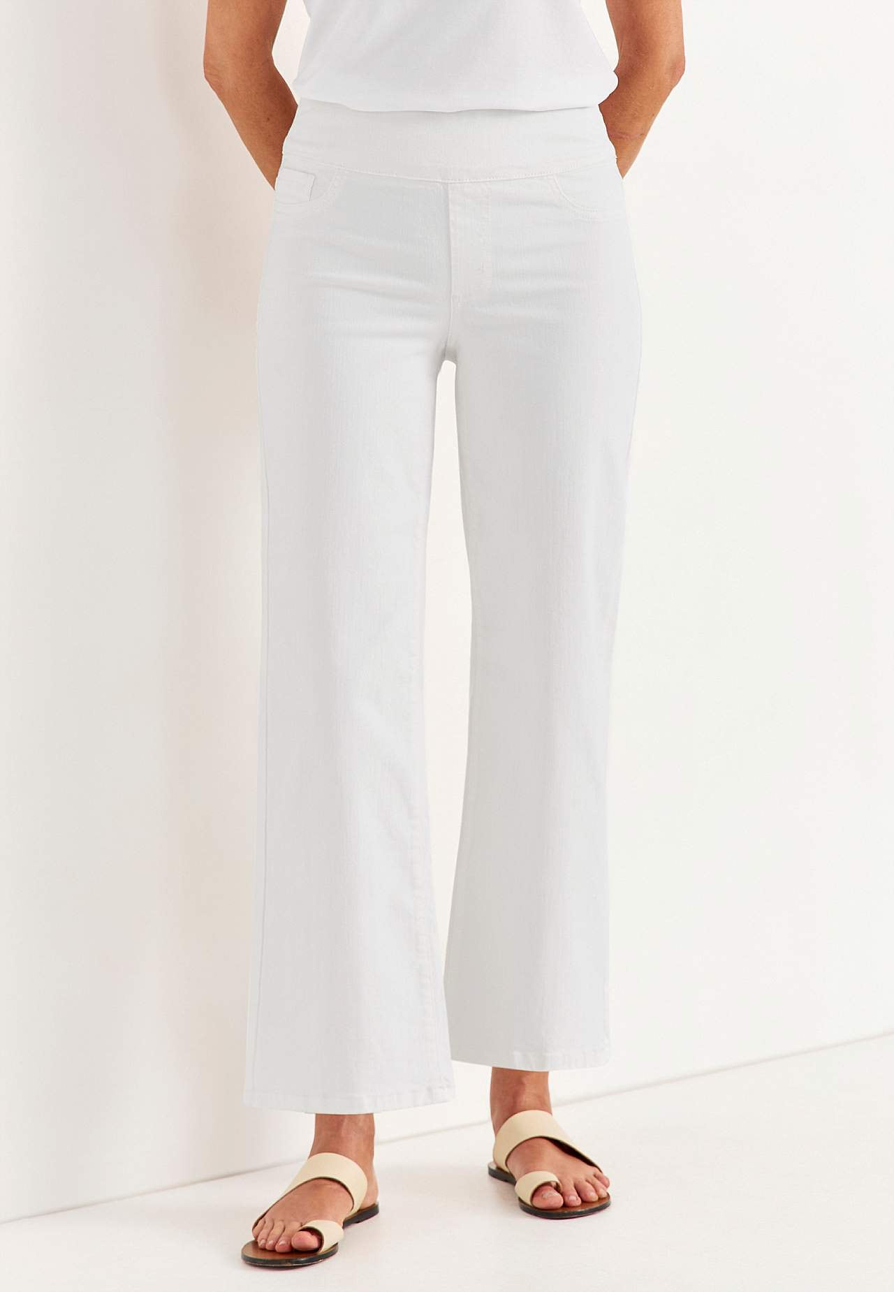 Wide ankle-length jeans with high rise Elisa