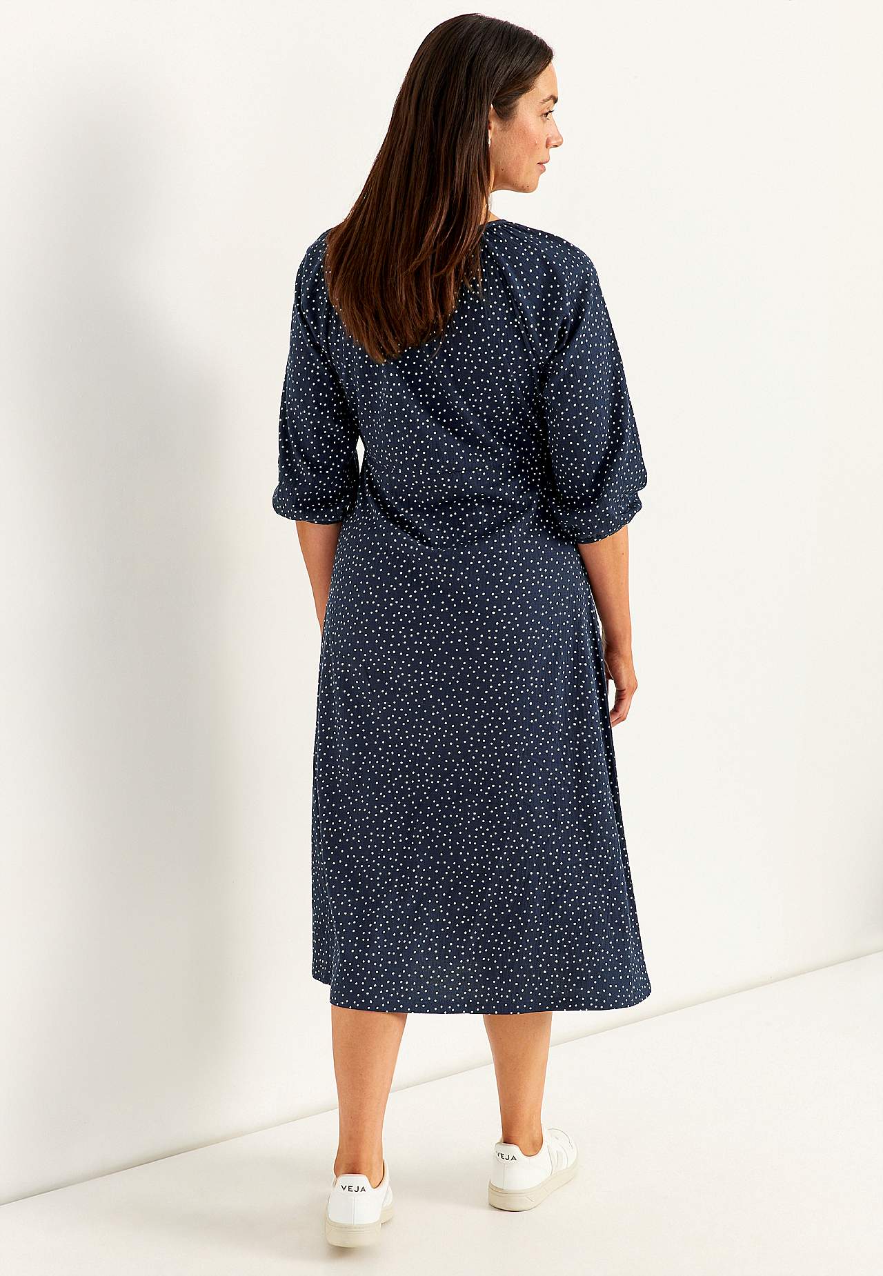 Dotted, crinkled jersey dress